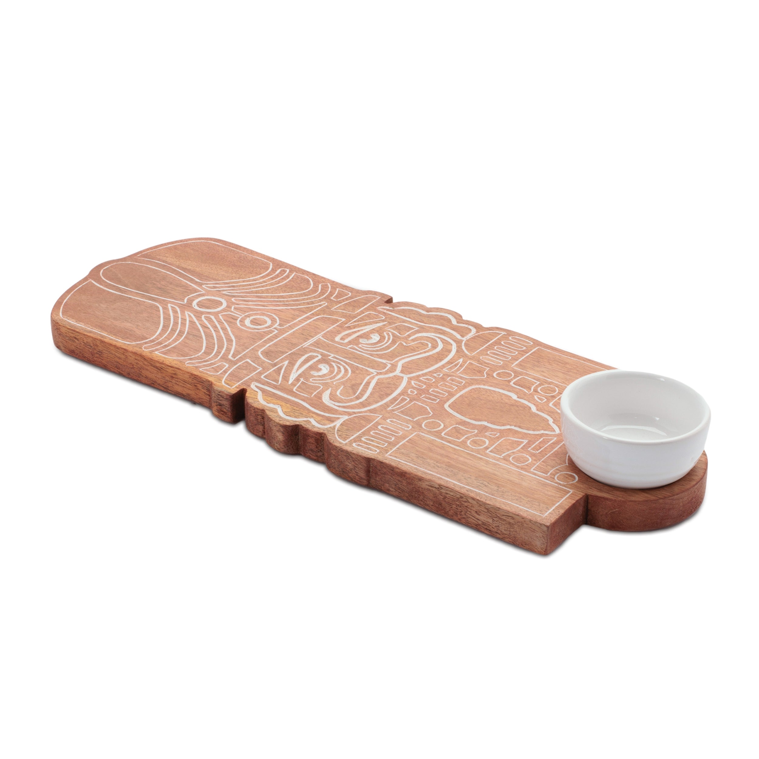 Nutcracker Platter and Dip Bowl 6.5"L x 17"H Wood/Ceramic