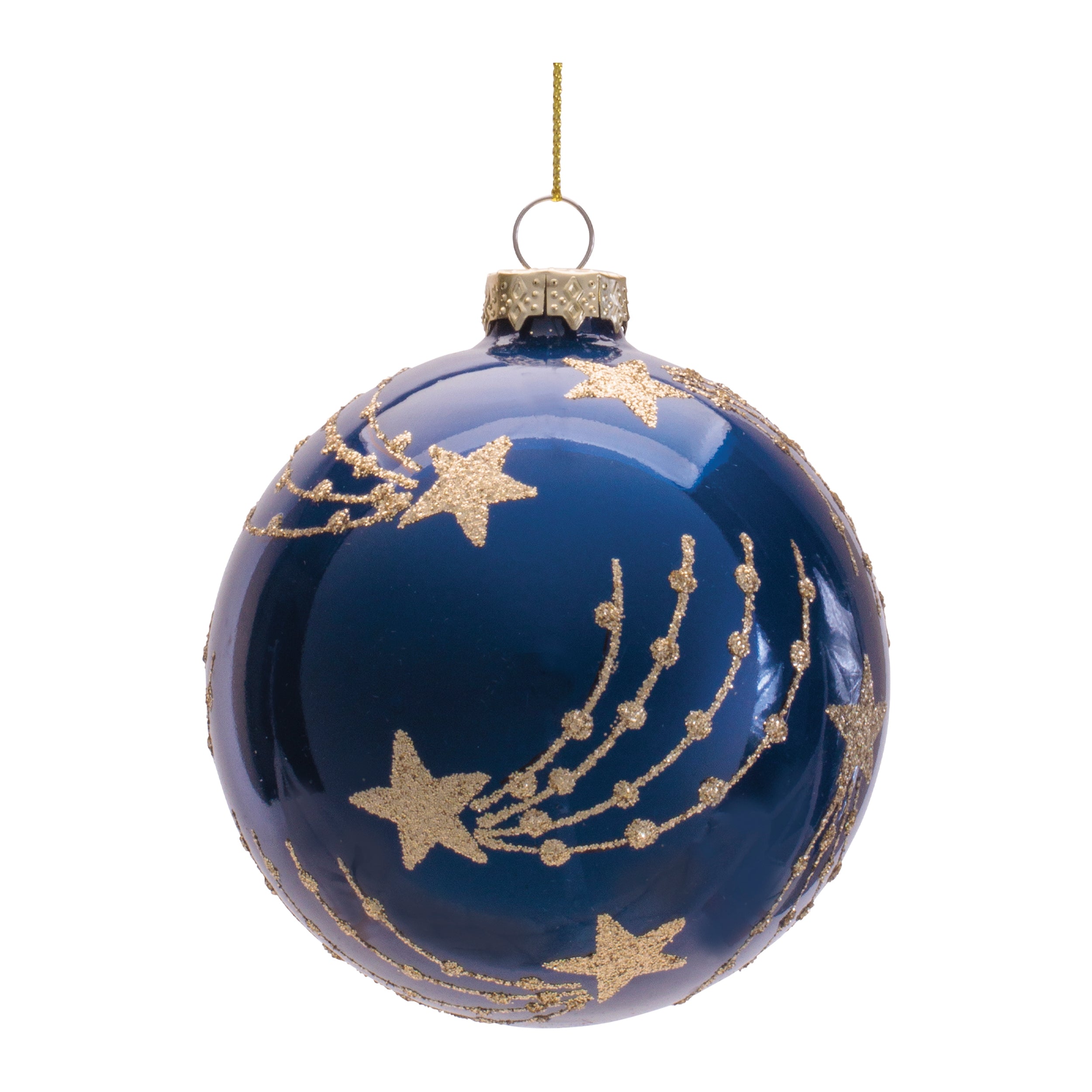 Ball Ornament 4”D Glass