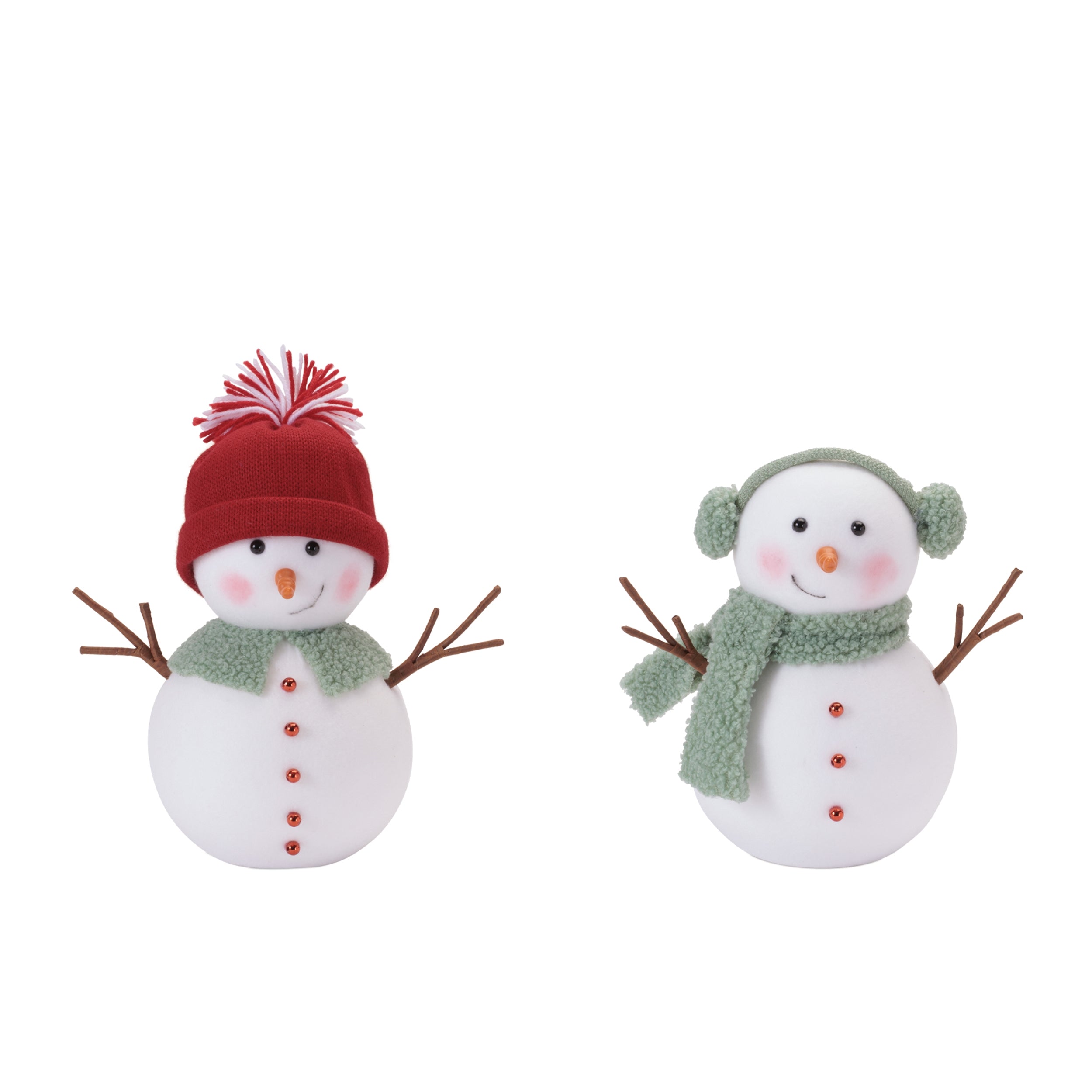 Snowman (2 set of) 9"H, 11"H Polyester/Foam