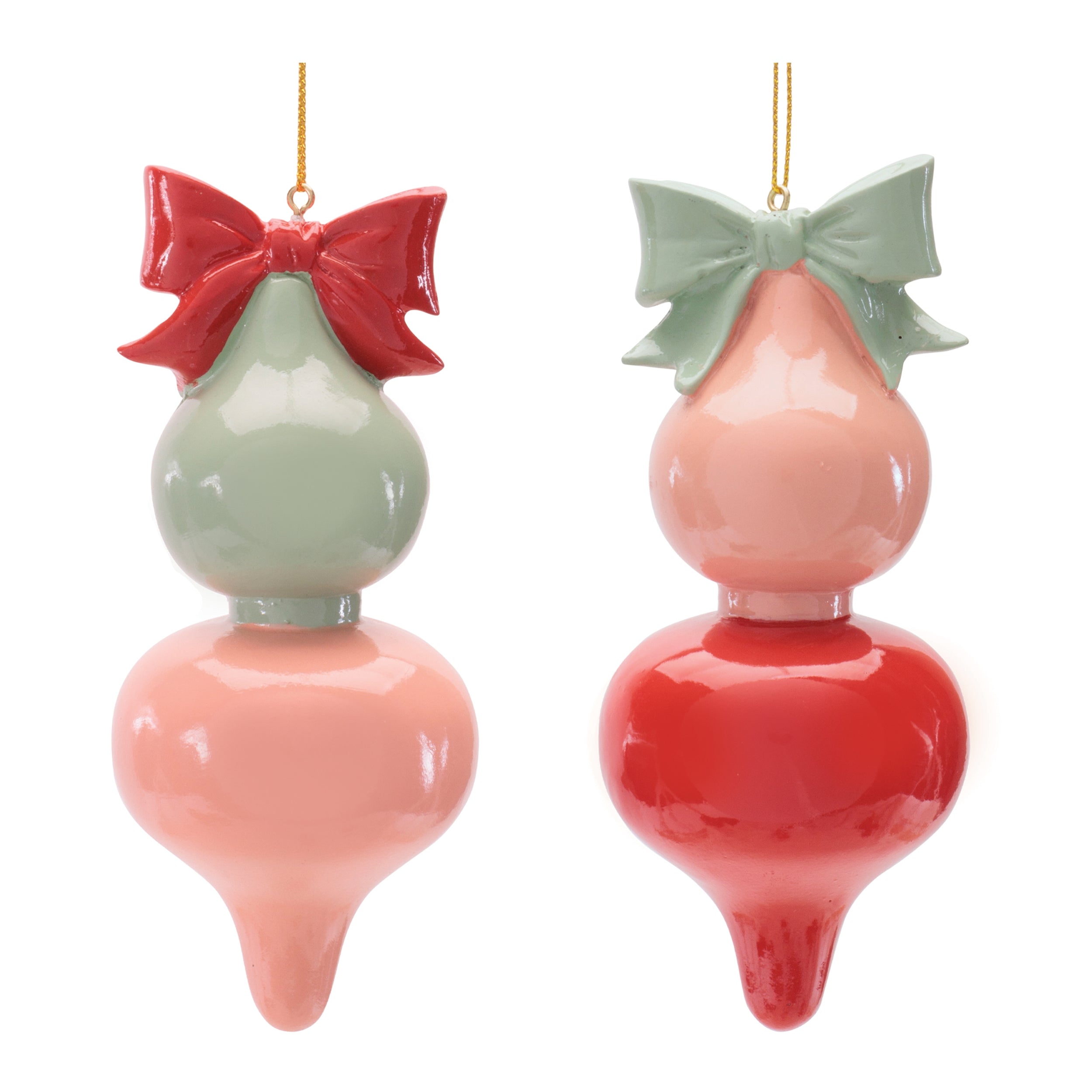 Finial Ornament (2 set of) 5.25”H Resin