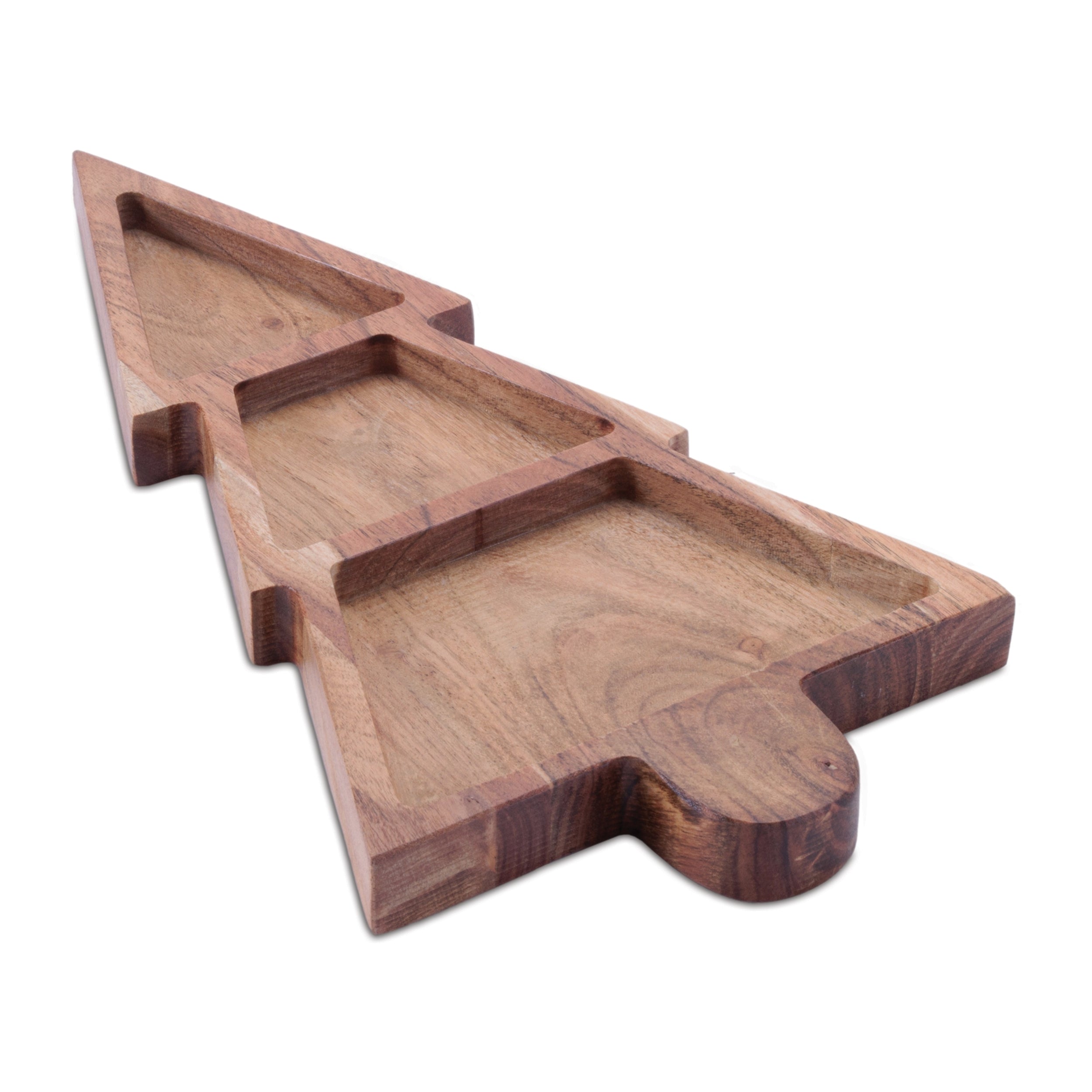 Tree Divided Tray 15"L x 7.5"W x 1"H Wood