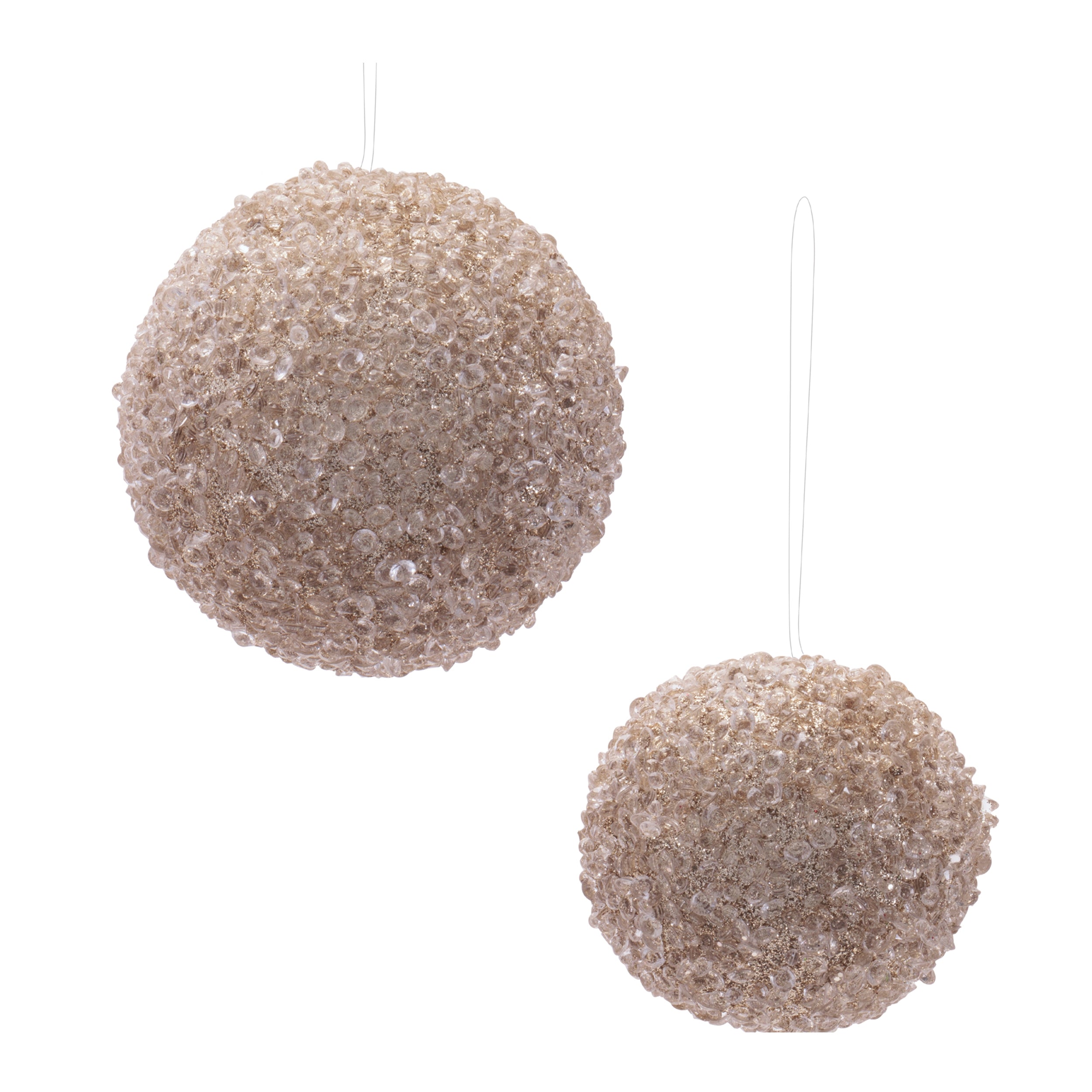 Ball Ornament (Set of 2) 4"D, 5"D Acrylic
