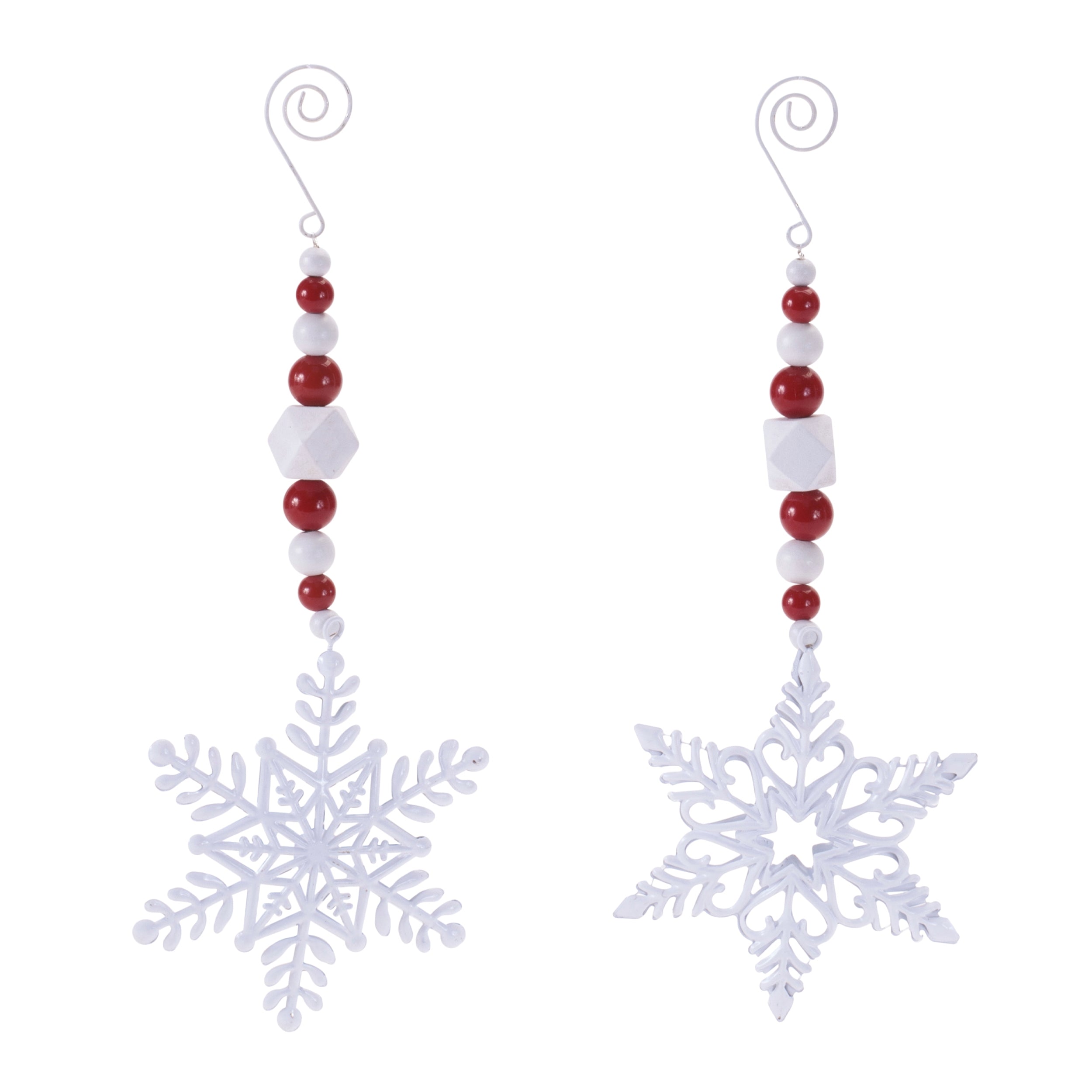 Snowflake Drop Ornament (2 set of) 9.5”H /Iron