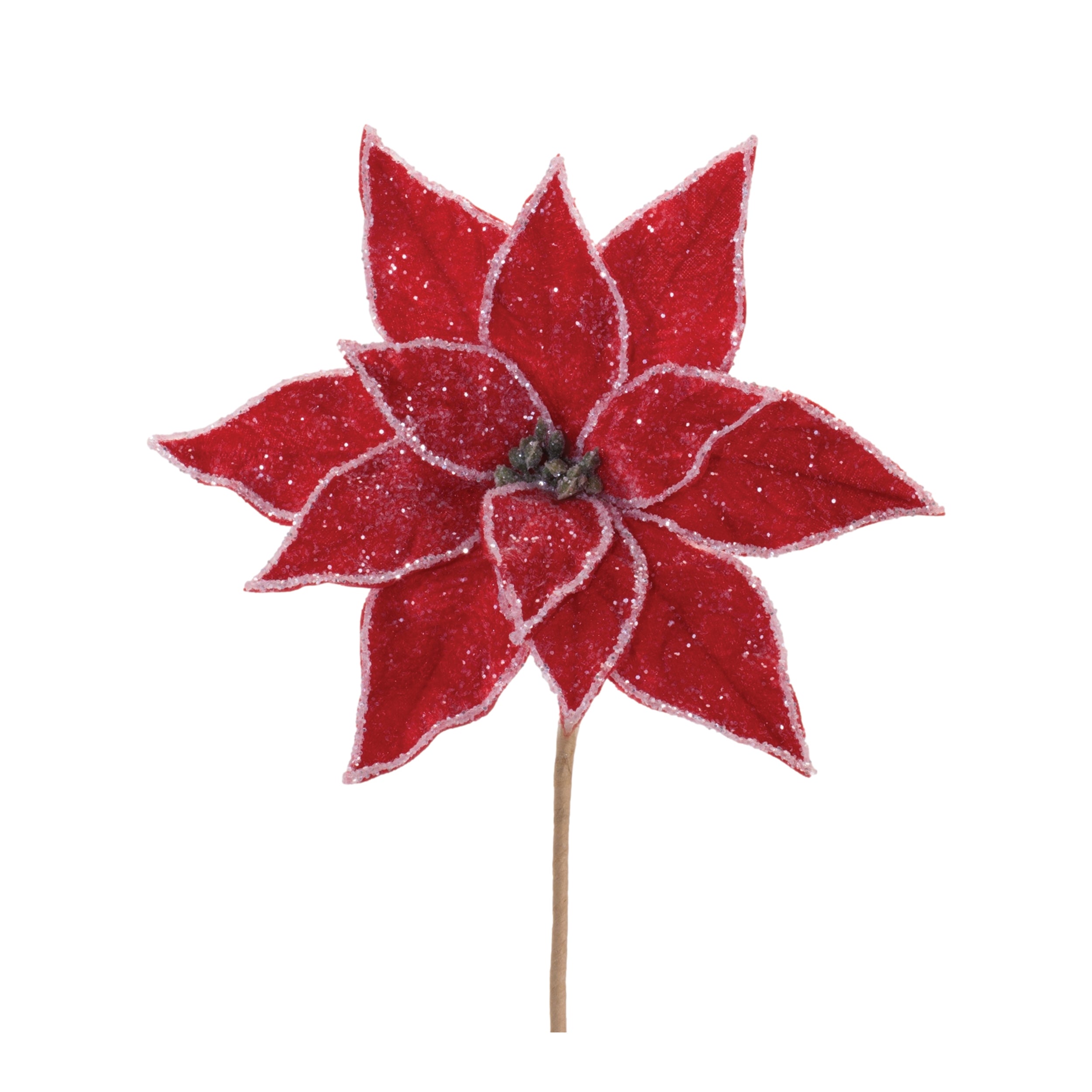 Poinsettia Stem 22.75”H Polyester