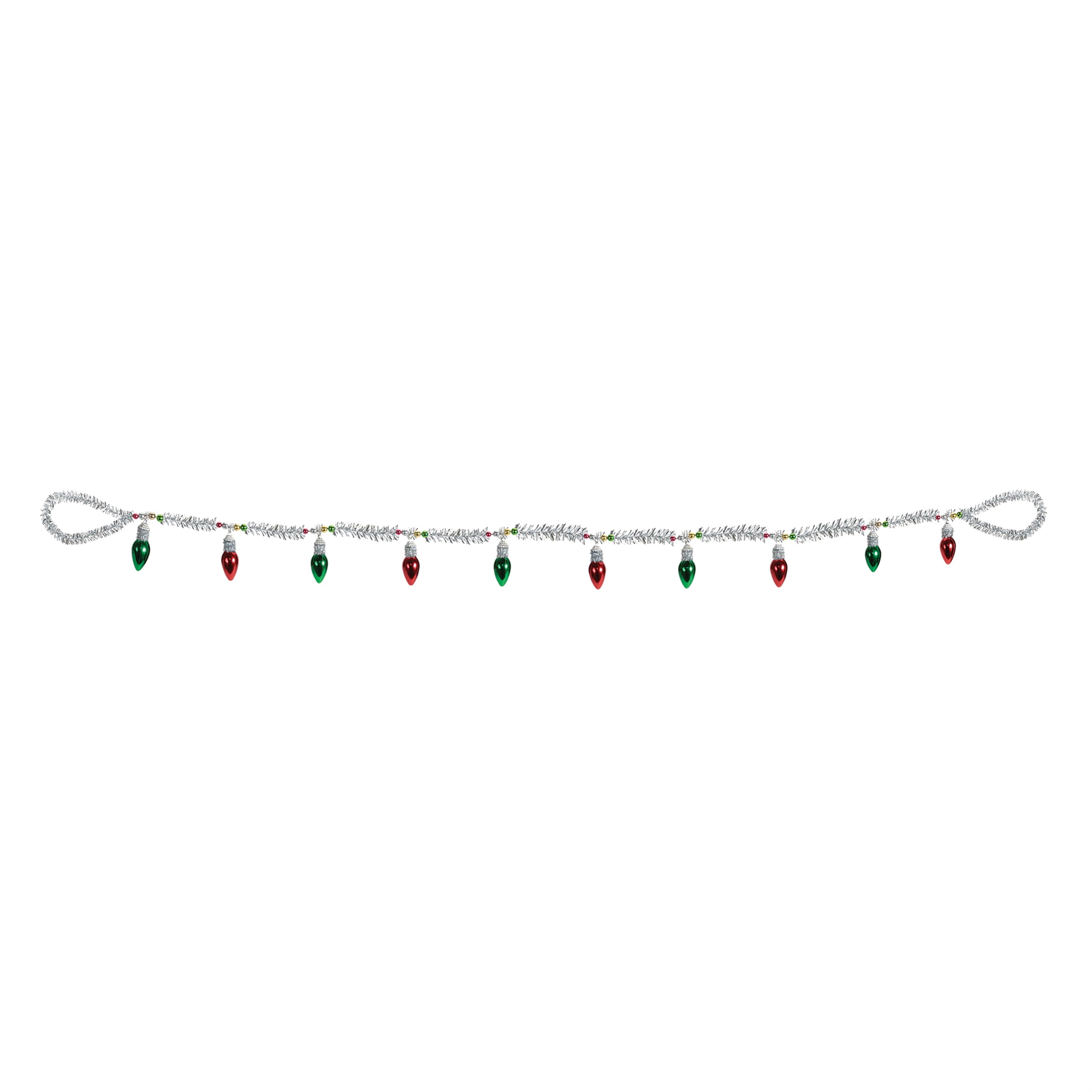 Light Bulb and Tinsel Garland 5'L