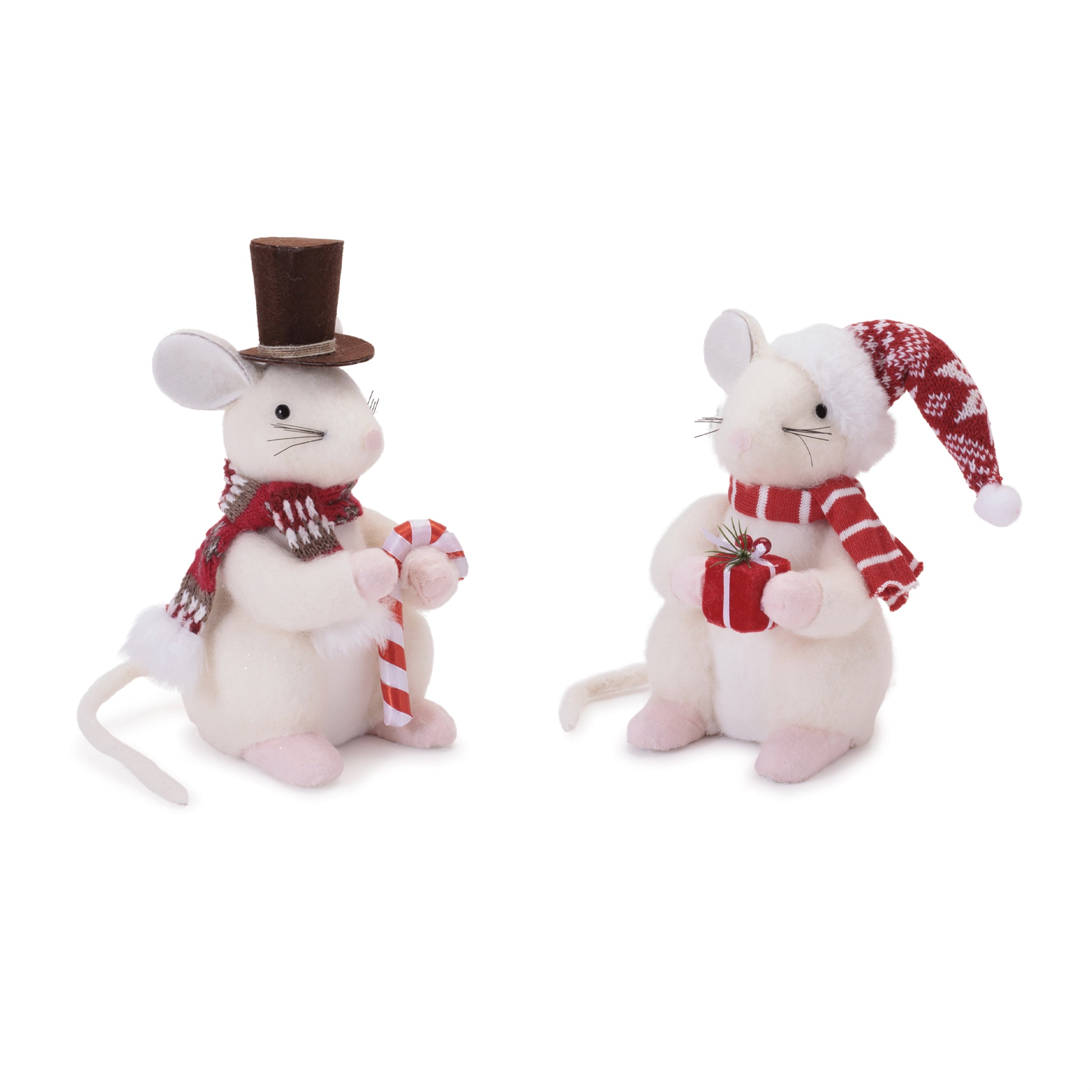 Christmas Mouse (2 set of) 8.25"H, 9.5"H Felt