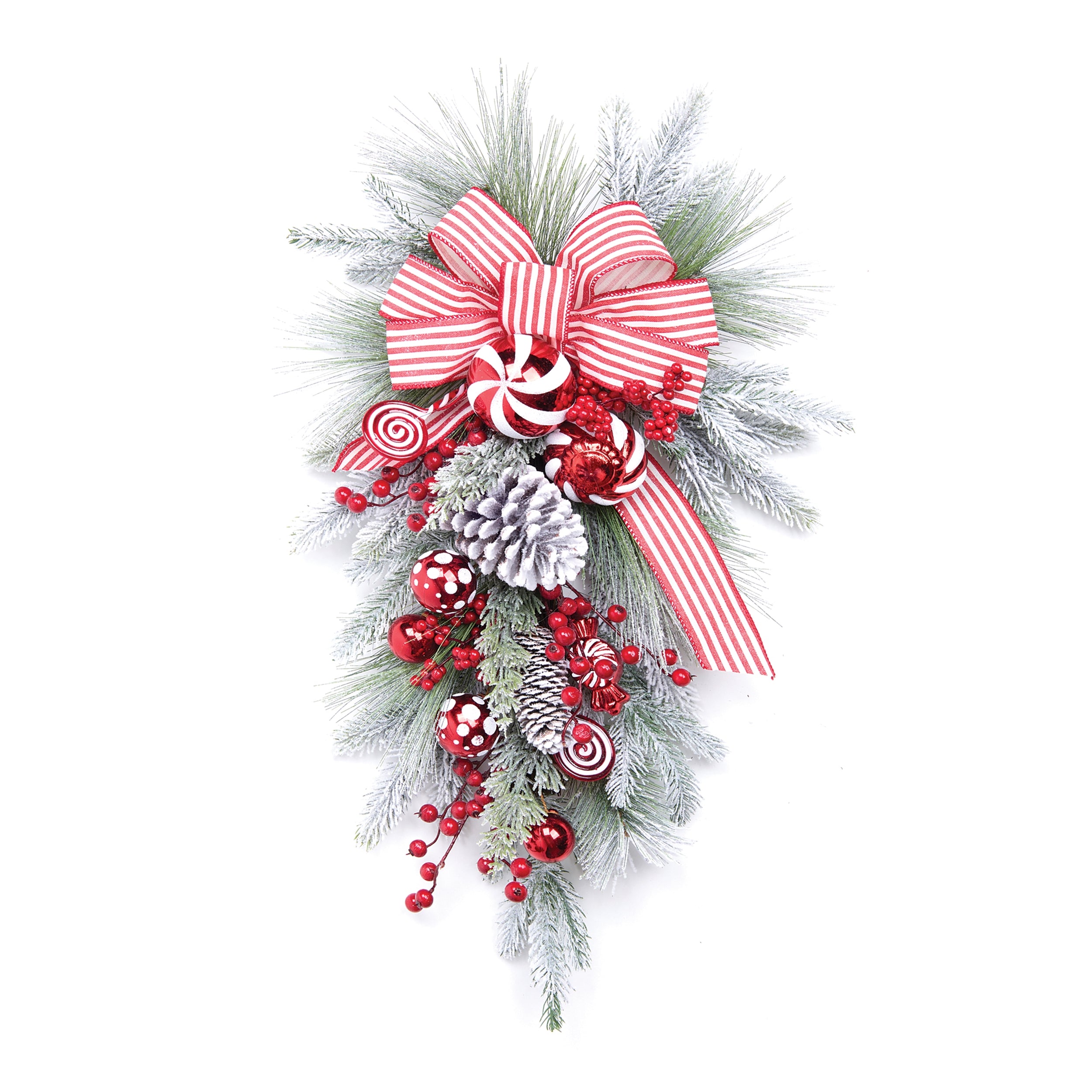 Pine and Ornament Swag 28”H