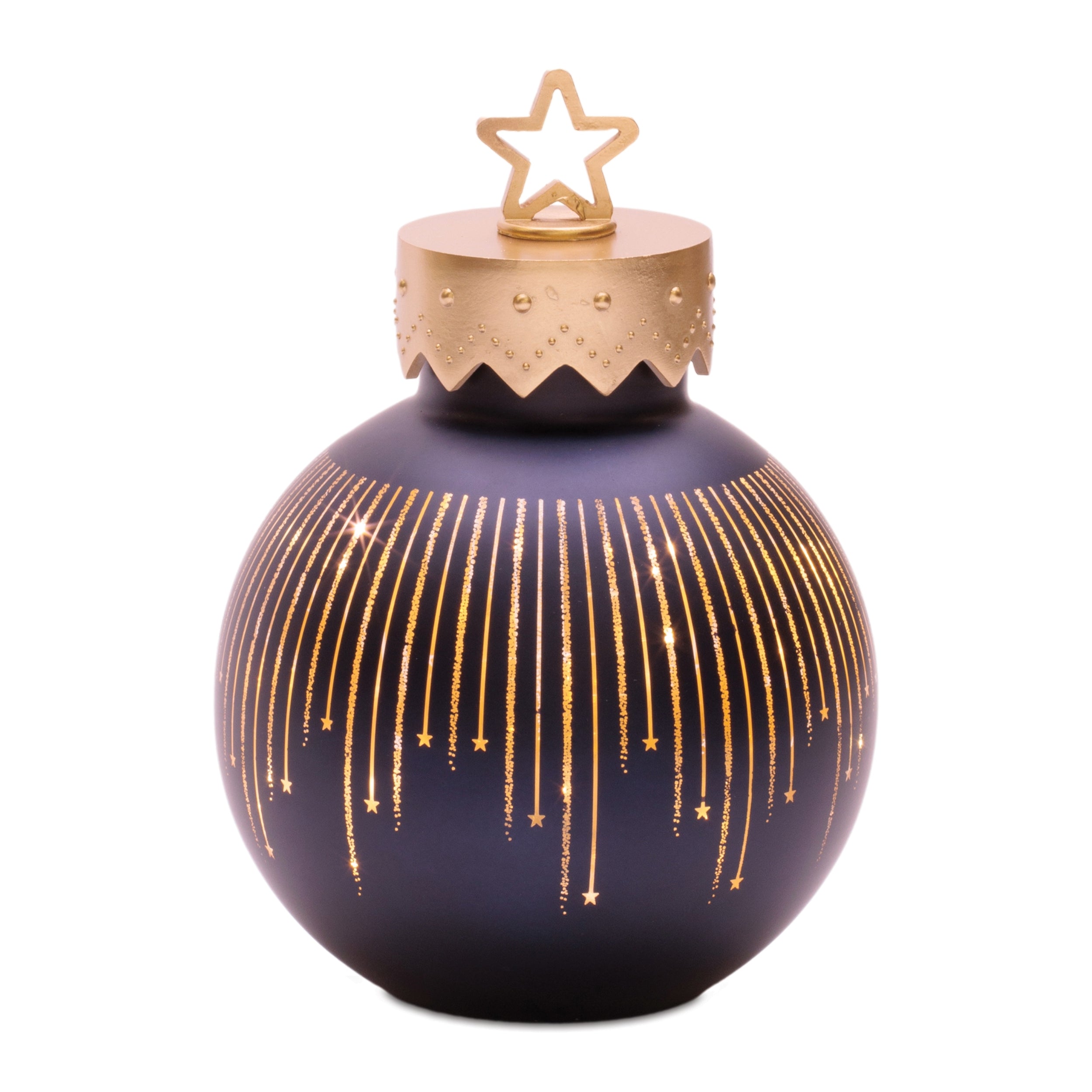 Ornament Décor 6.5"D x 9.25"H Glass 6 Hr Timer 3 AAA Batteries Not Included