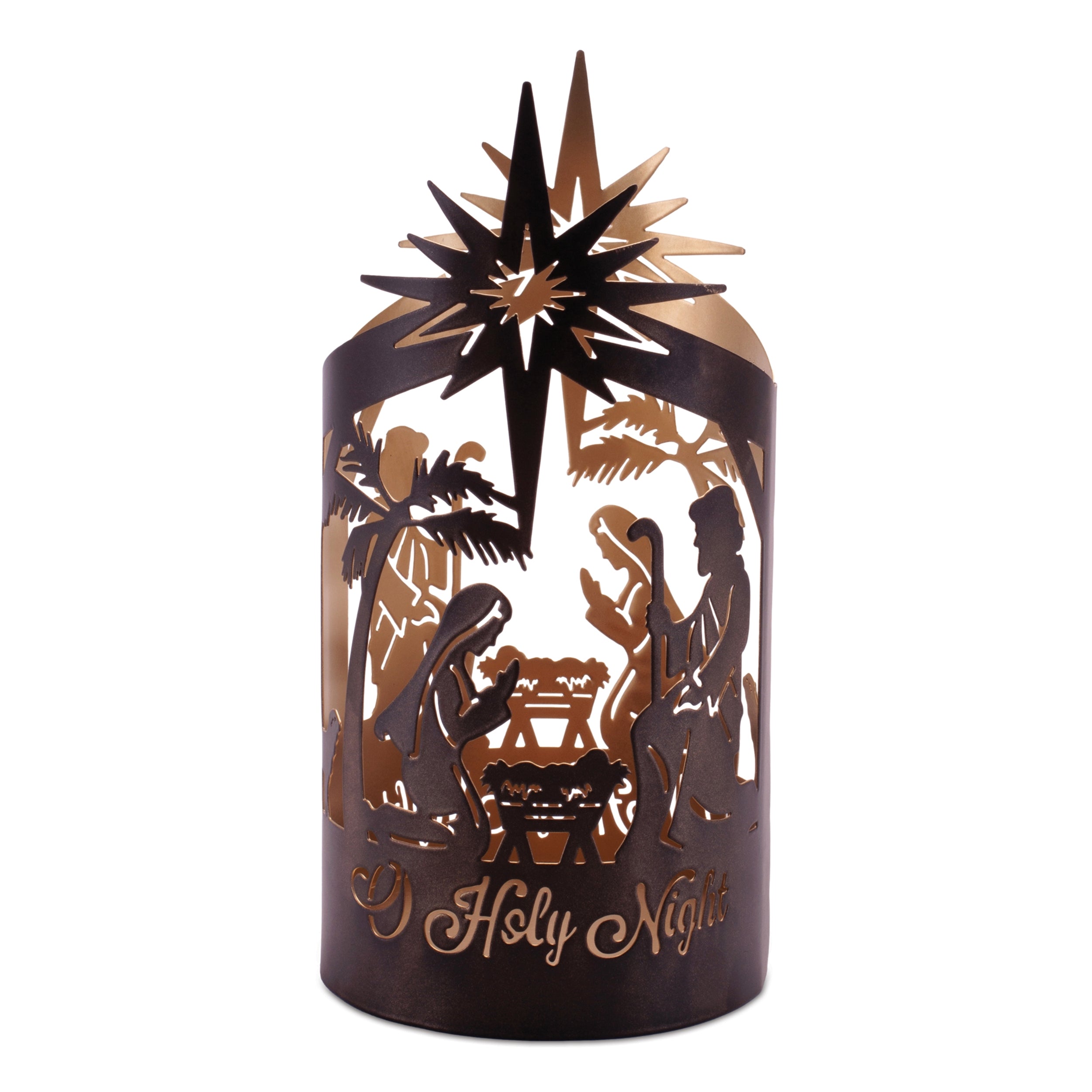 Nativity Candle Holder 9.75”H Metal