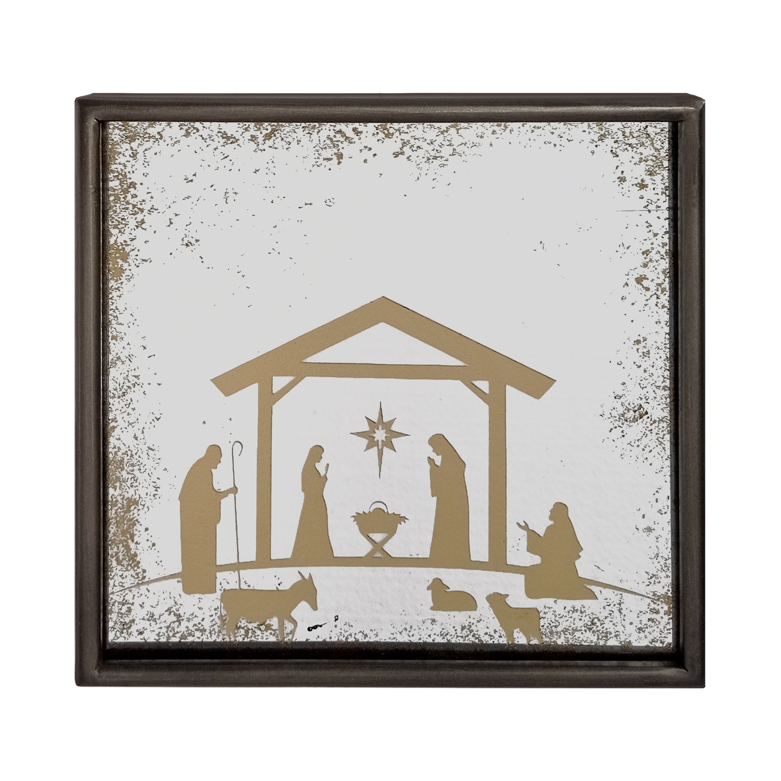 Mirror Plaque 8”SQ Metal/Glass/MDF