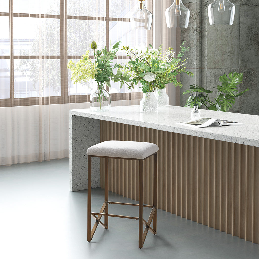 Marino Woven Rattan Back Swivel Counter Stool