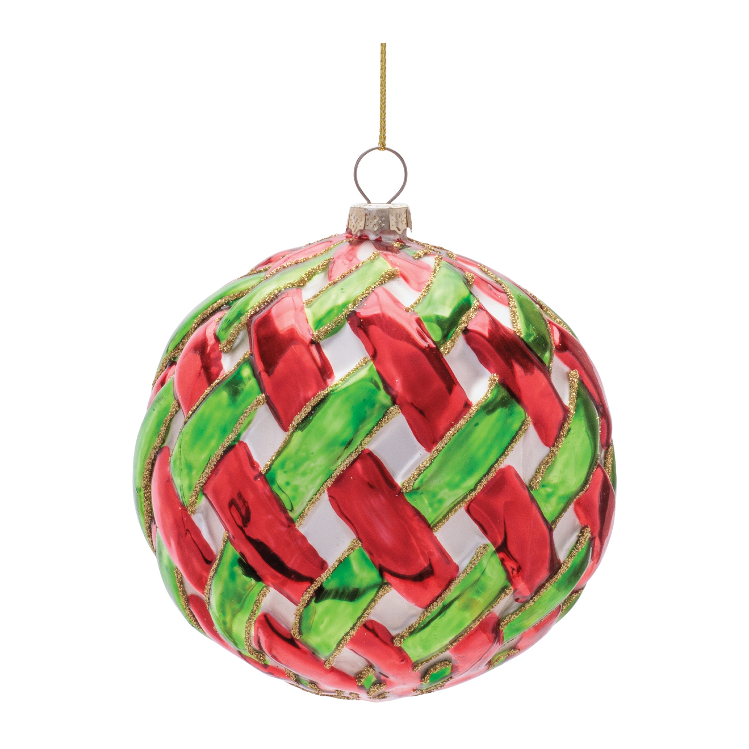 Ball Ornament 4”D Glass