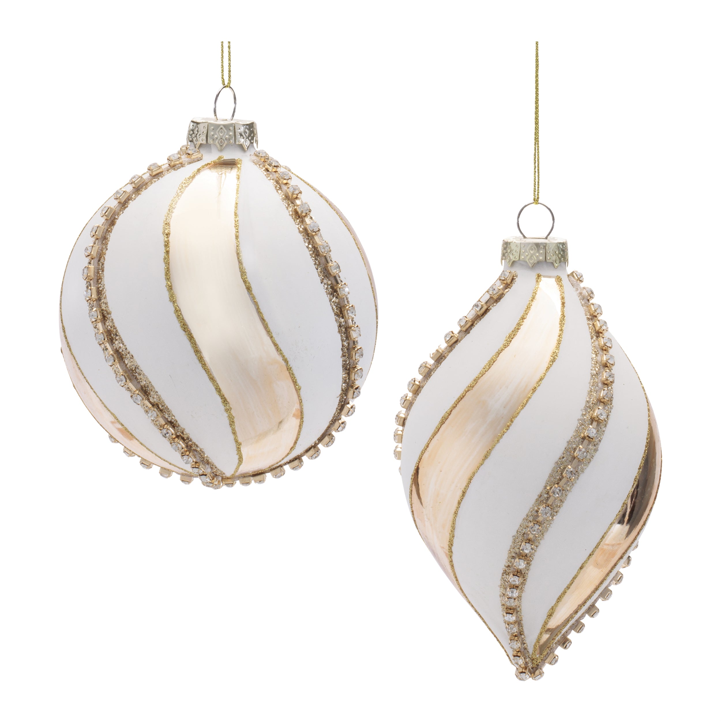 Ornament (2 set of) 4"D, 4"H Glass