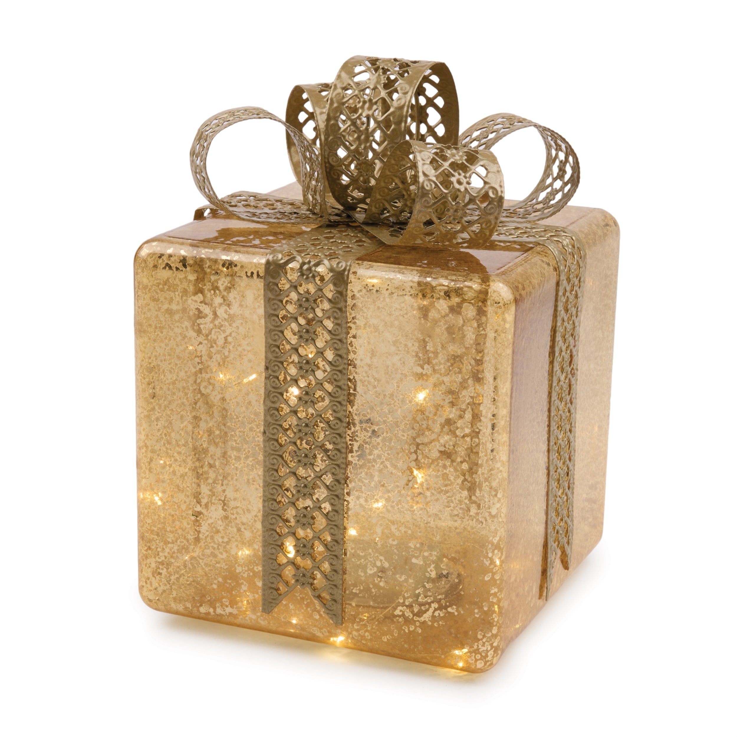 LED Package 7"SQ x 10.25"H Glass 6 Hr Timer 3 AAA Batteries Not Included