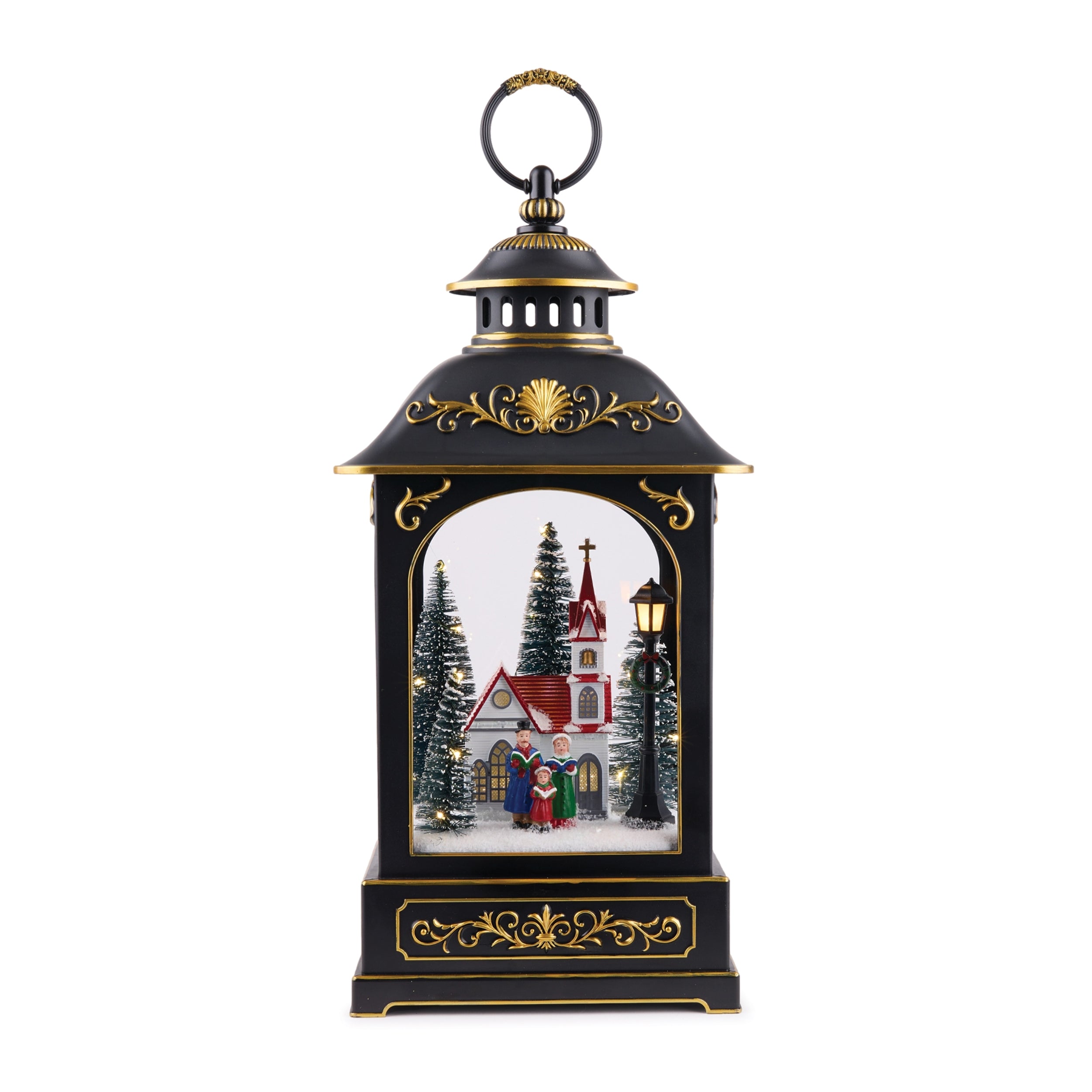 LED Lantern w/Carolers 17.5”H  2 AA Batteries Not Included/USB Cord Included