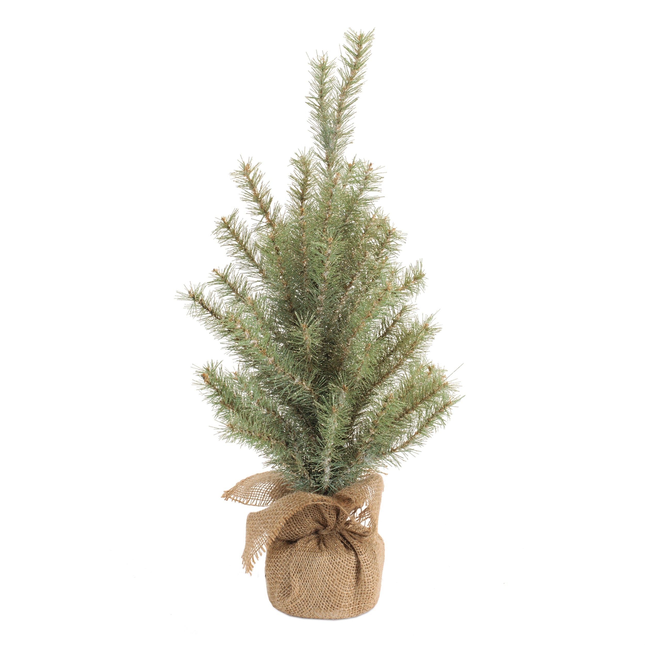 Glitter Pine Tree in Burlap 24”H