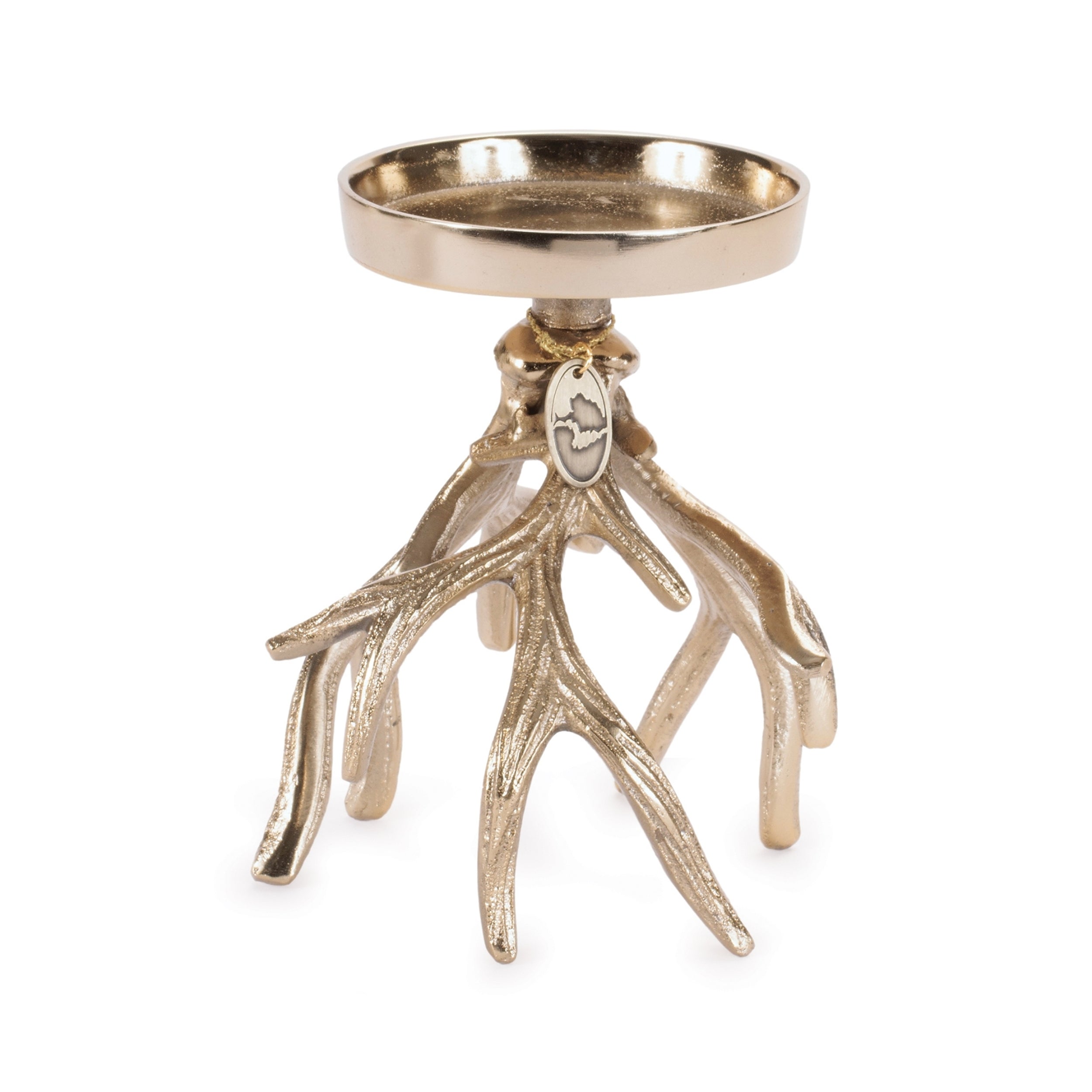 Mossy Oak Antler Pillar Candle Holder 5.75”H Aluminum