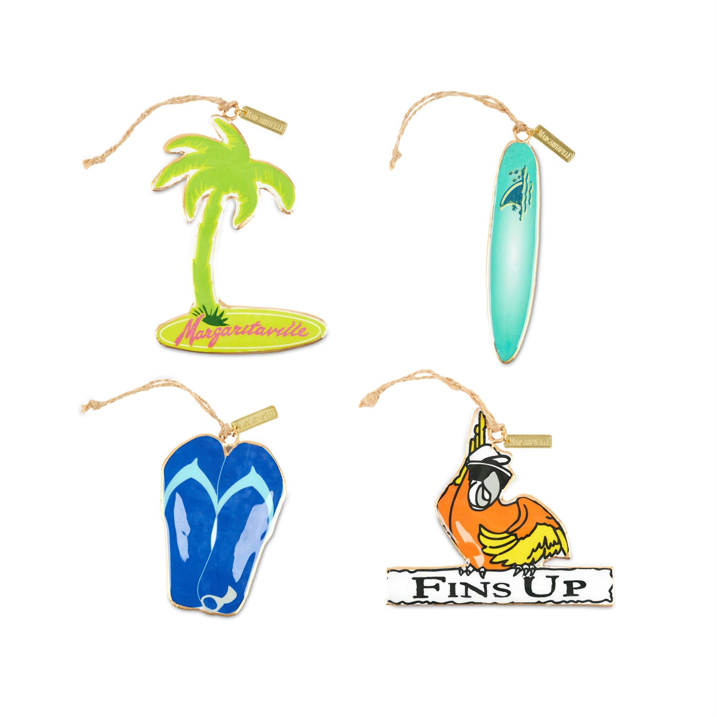 Margaritaville Ornament (Box of 4) 3.5"H - 5"H iron