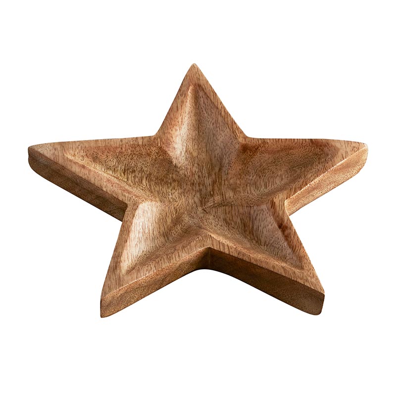 Carved Wooden Star Tray (Small)