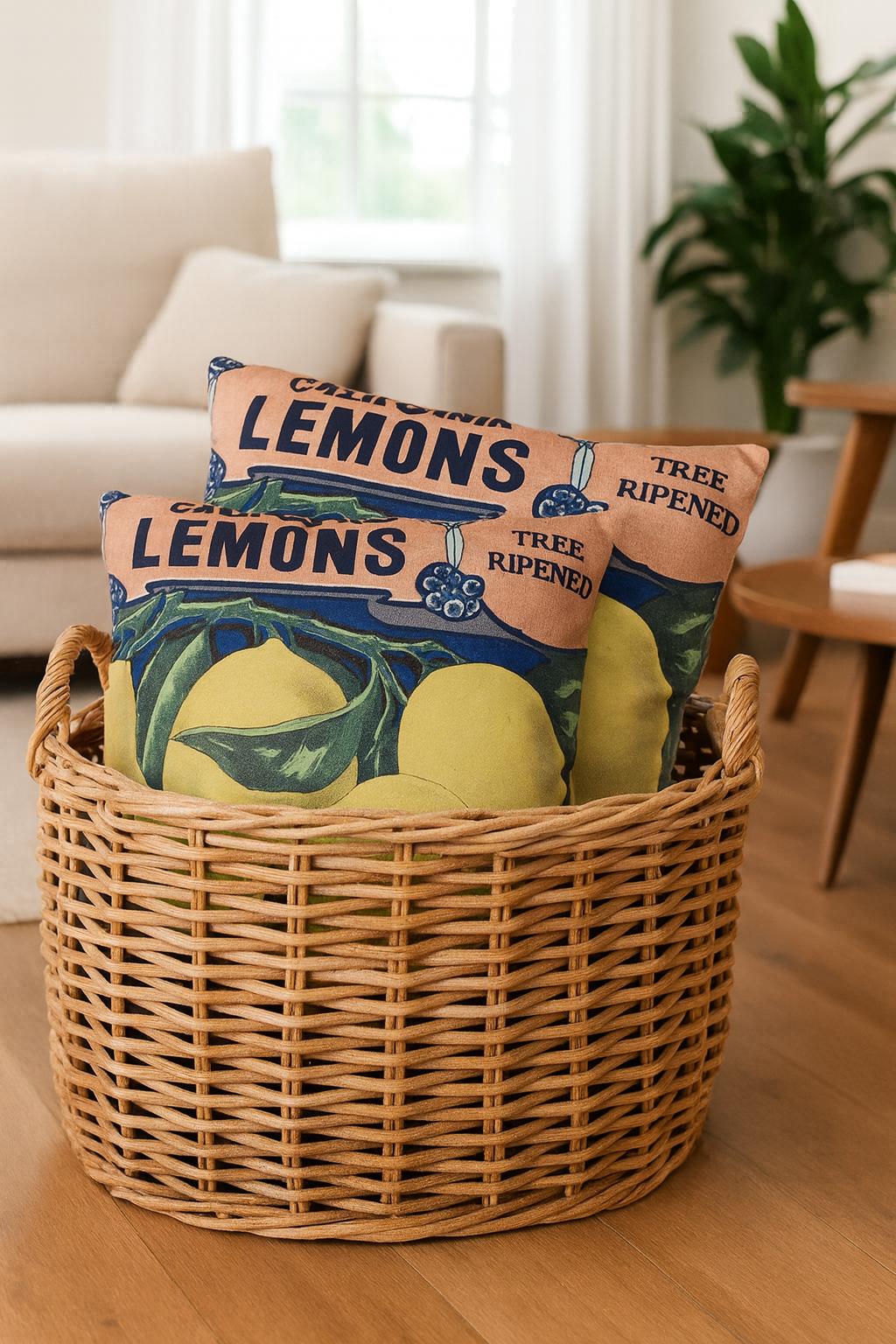 California Lemons Throw Pillow