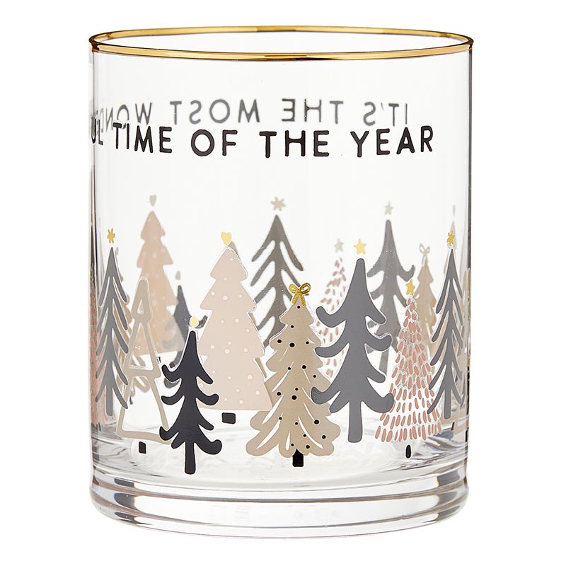 Most Wonderful Time Christmas Village Glass
