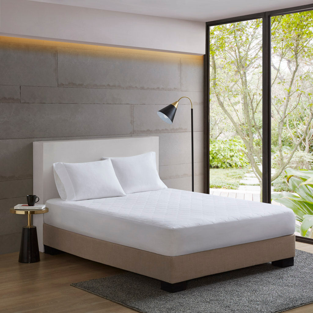 All Natural Cotton Percale Quilted Mattress Pad