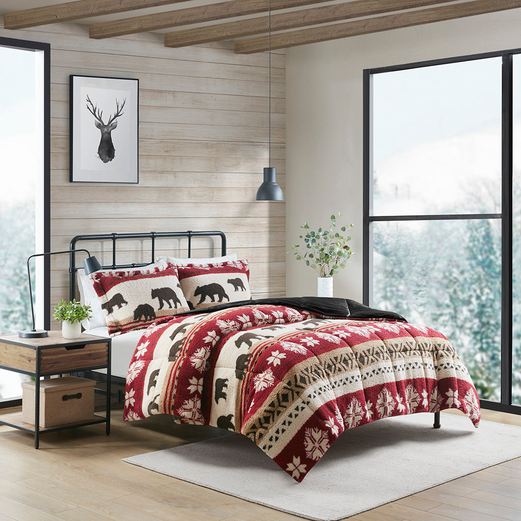 Tunbridge Print Sherpa Comforter Set