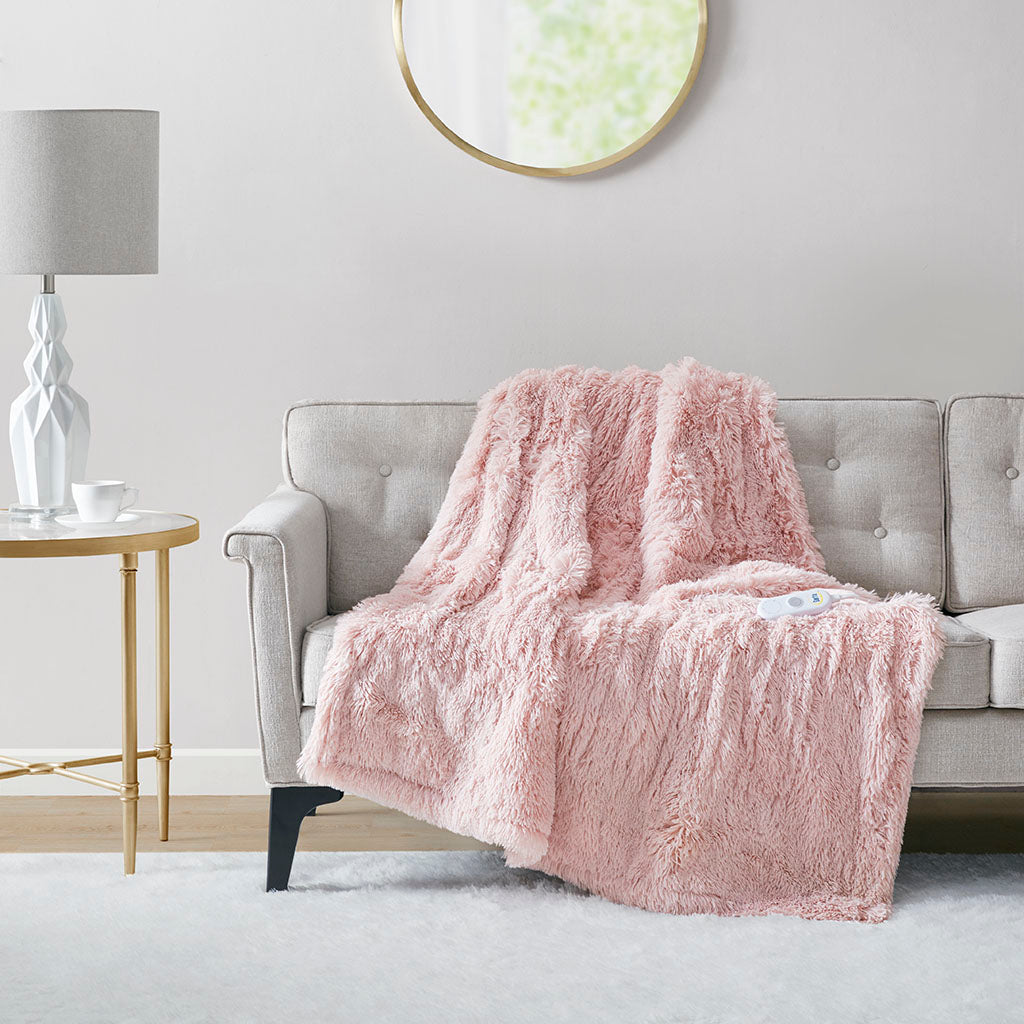 Malea Shaggy Faux Fur Heated Throw