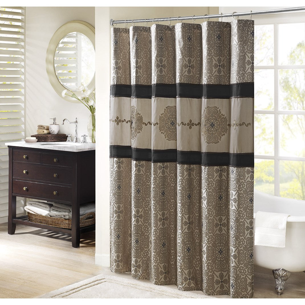 Donovan Finley 100% Cotton Waffle Weave Textured Shower Curtain