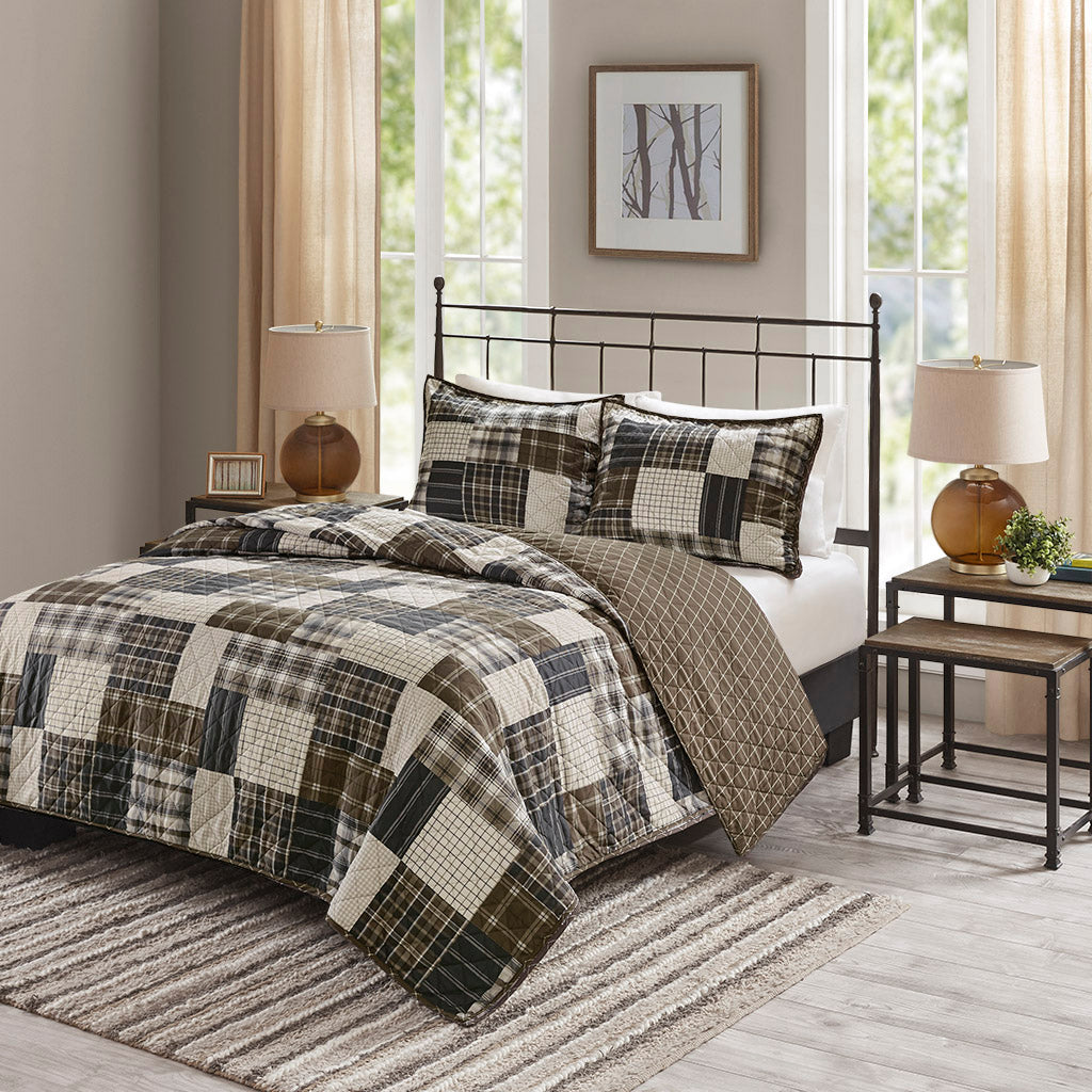 Timber 6 Piece Printed Quilt Set with Throw Pillows