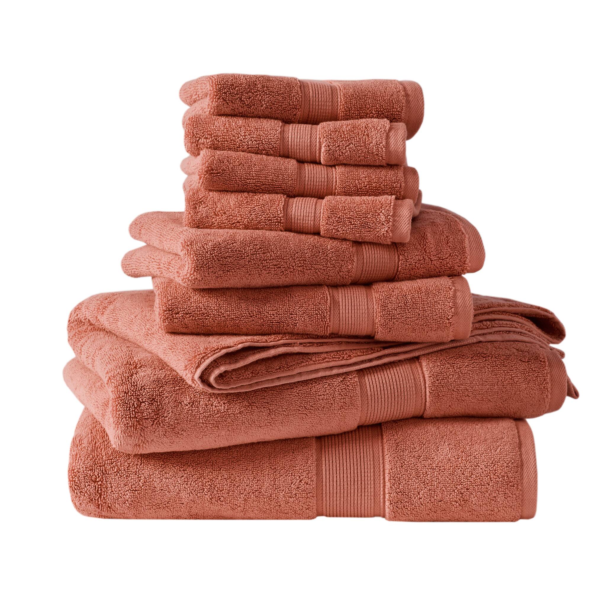 800GSM 100% Cotton 8 Piece Antimicrobial Towel Set