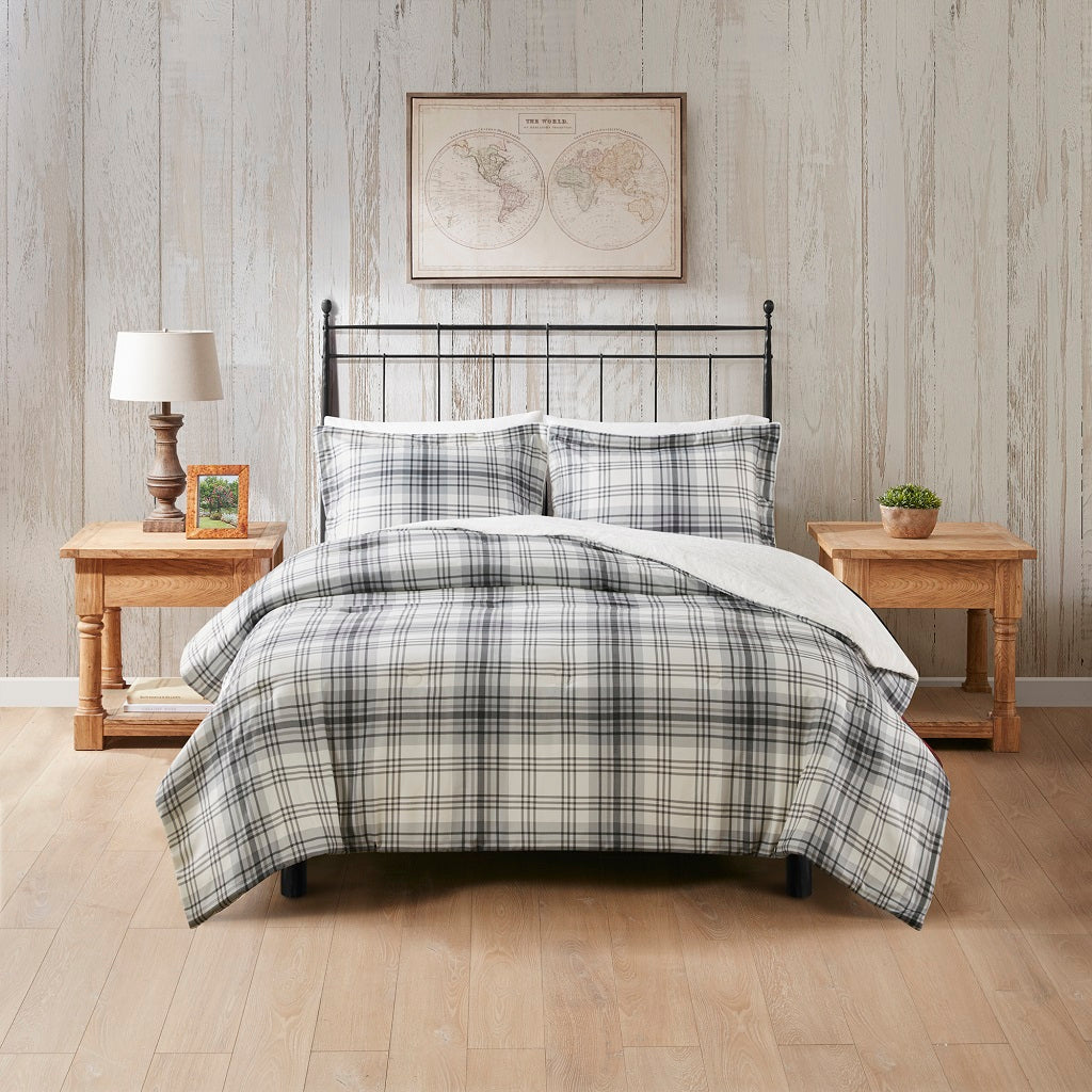 Bernston Faux Wool to Faux Fur Down Alternative Comforter Set