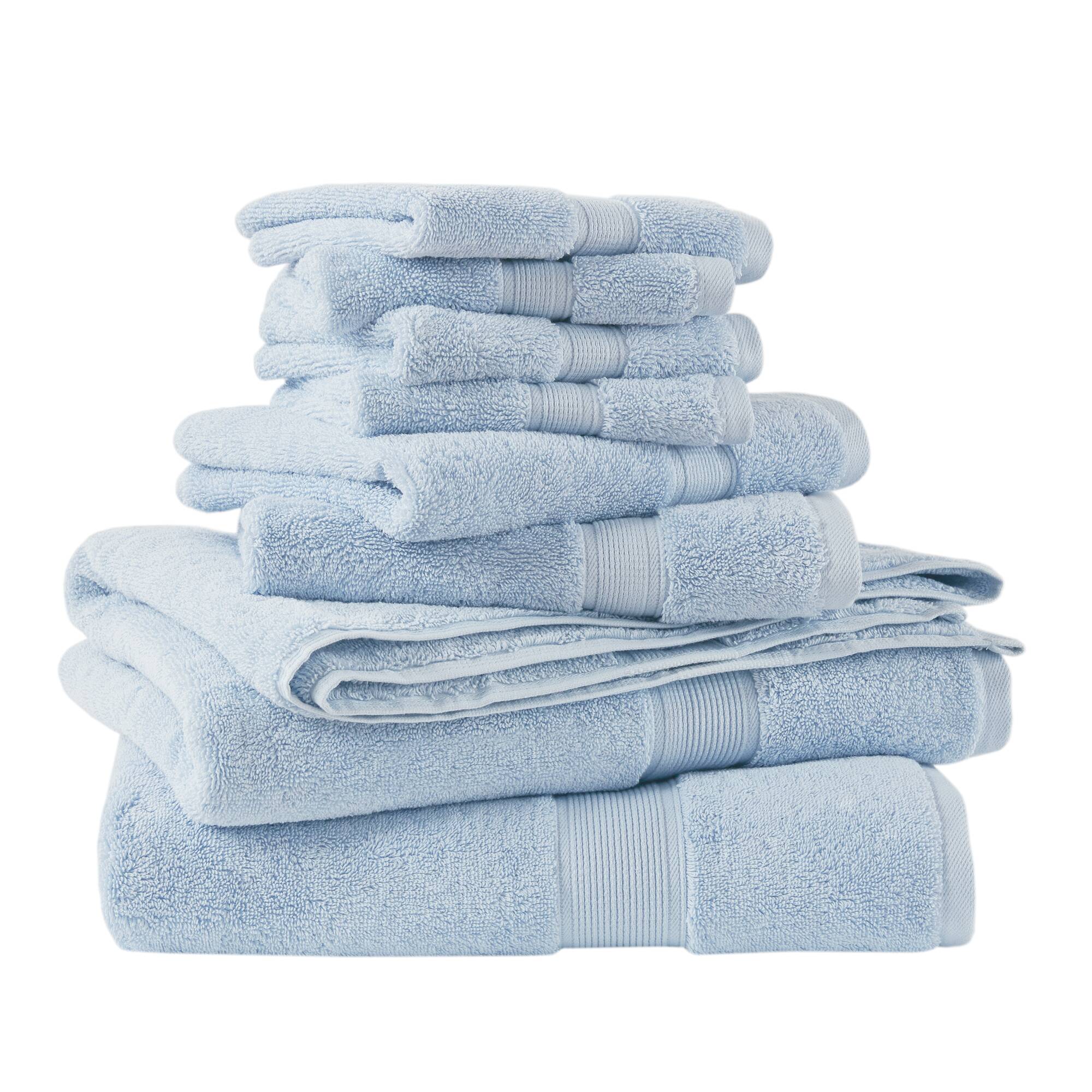 800GSM 100% Cotton 8 Piece Antimicrobial Towel Set