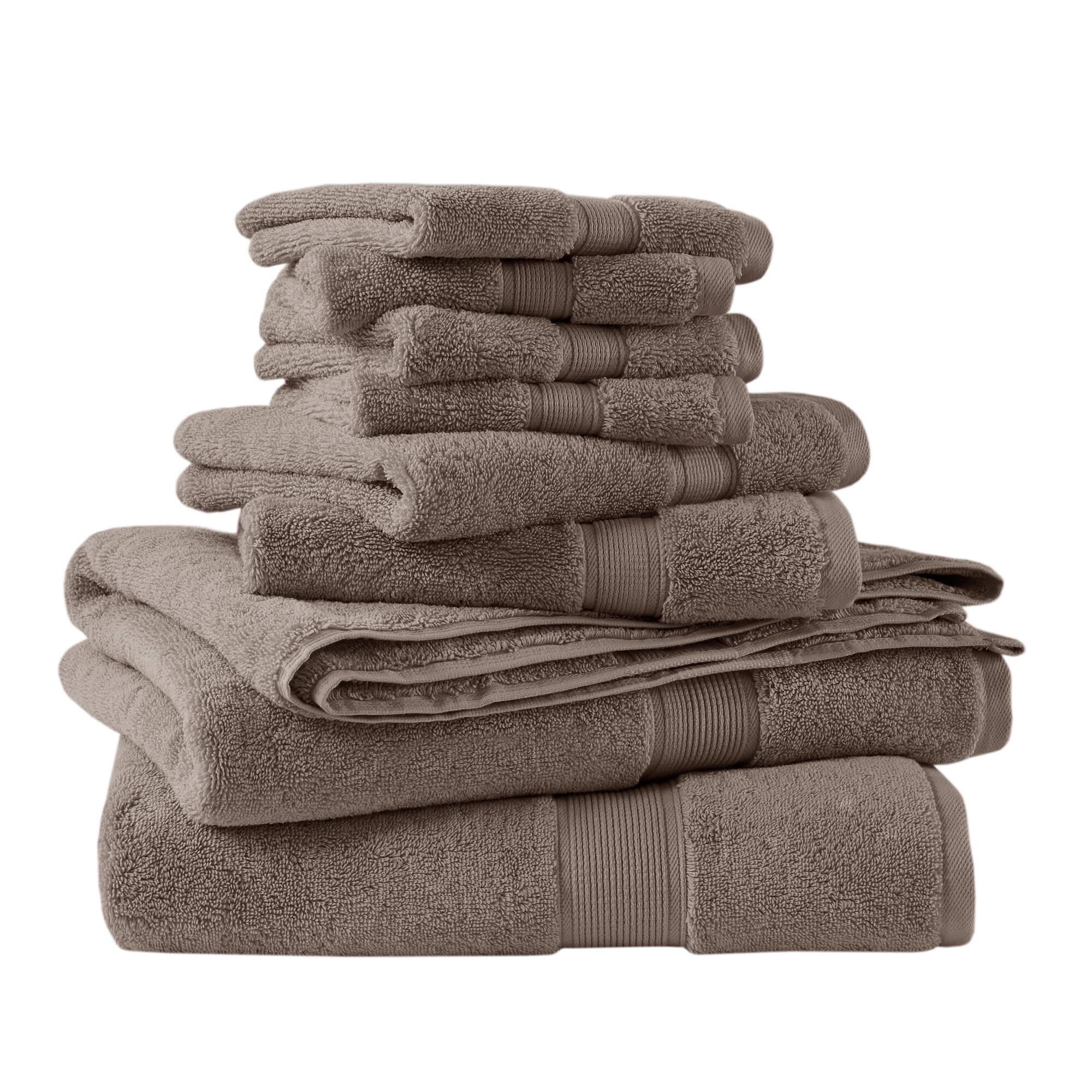 800GSM 100% Cotton 8 Piece Antimicrobial Towel Set