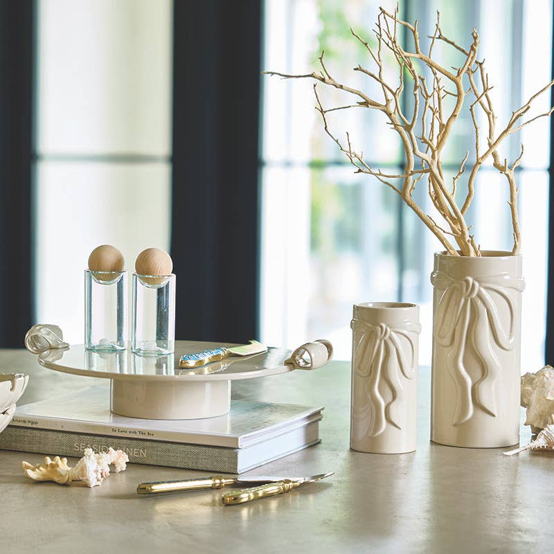 Ceramic Bow Vase - Small - Natural