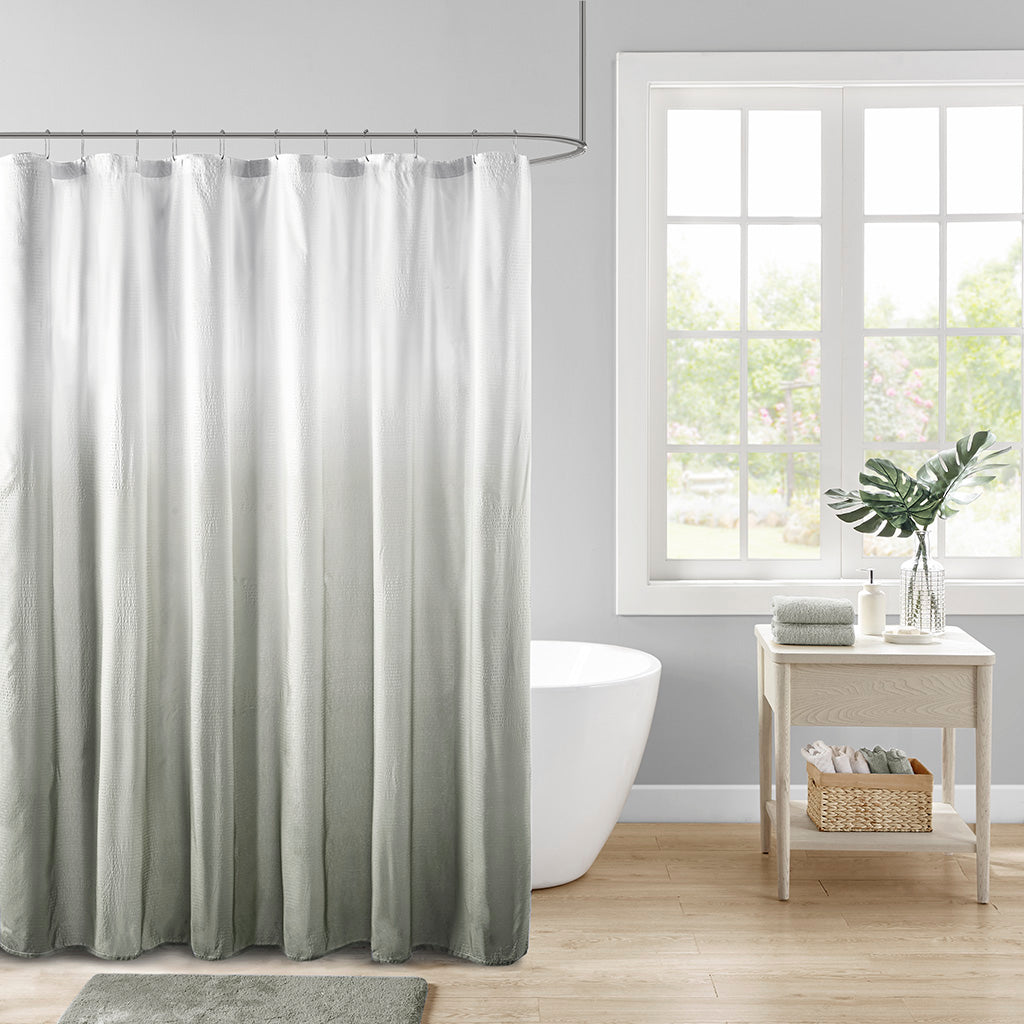 Ara Ombre Printed Seersucker Shower Curtain