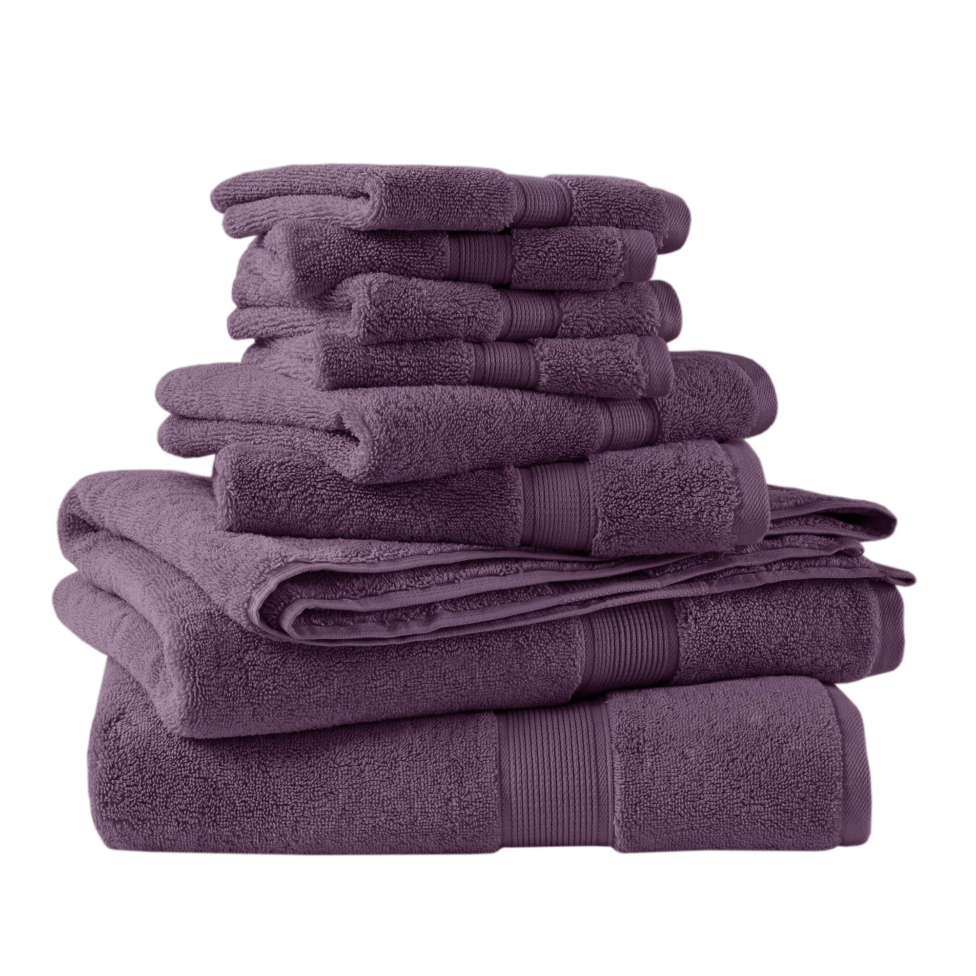 800GSM 100% Cotton 8 Piece Antimicrobial Towel Set
