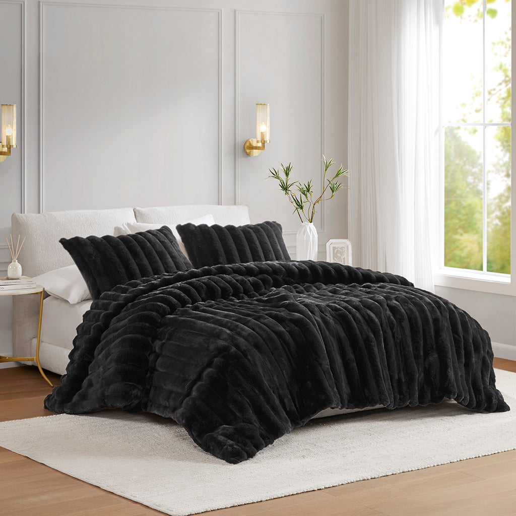 Jasmine 3 Piece Faux Fur Comforter Set