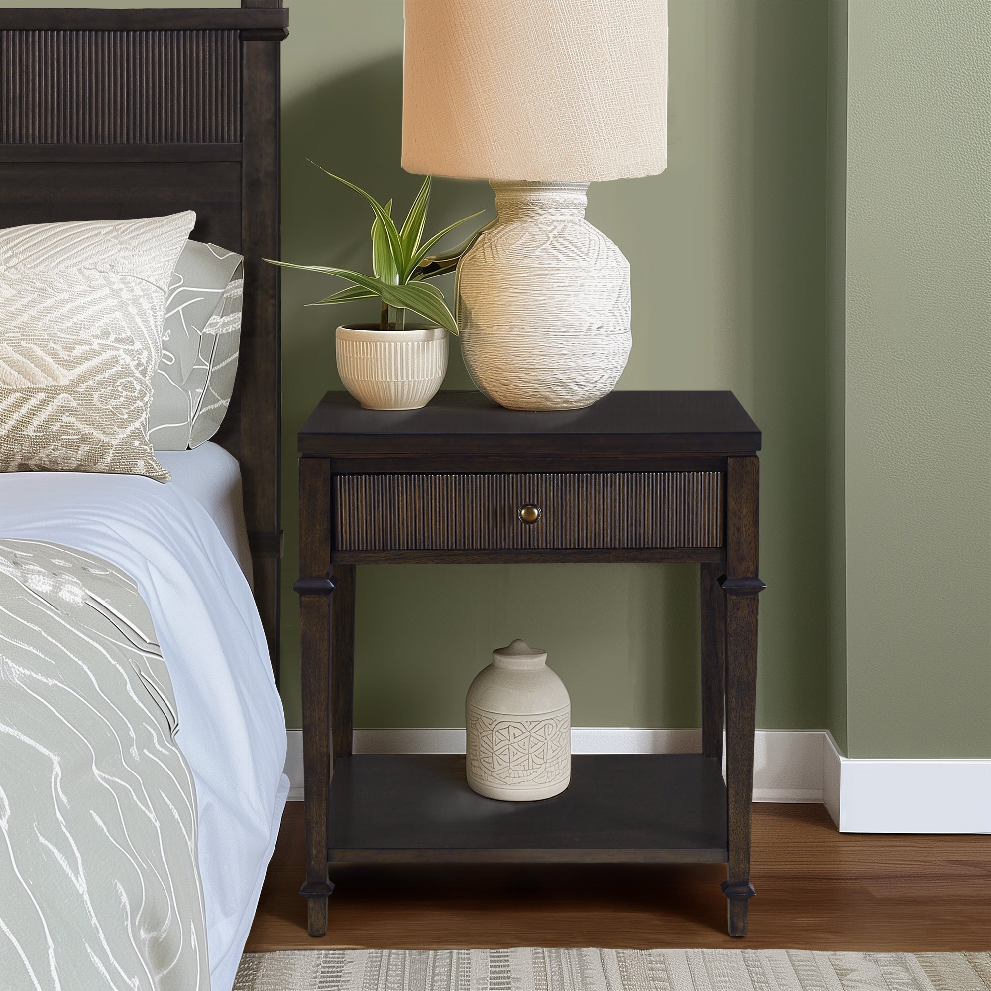 Kenna Woven Cane Nightstand