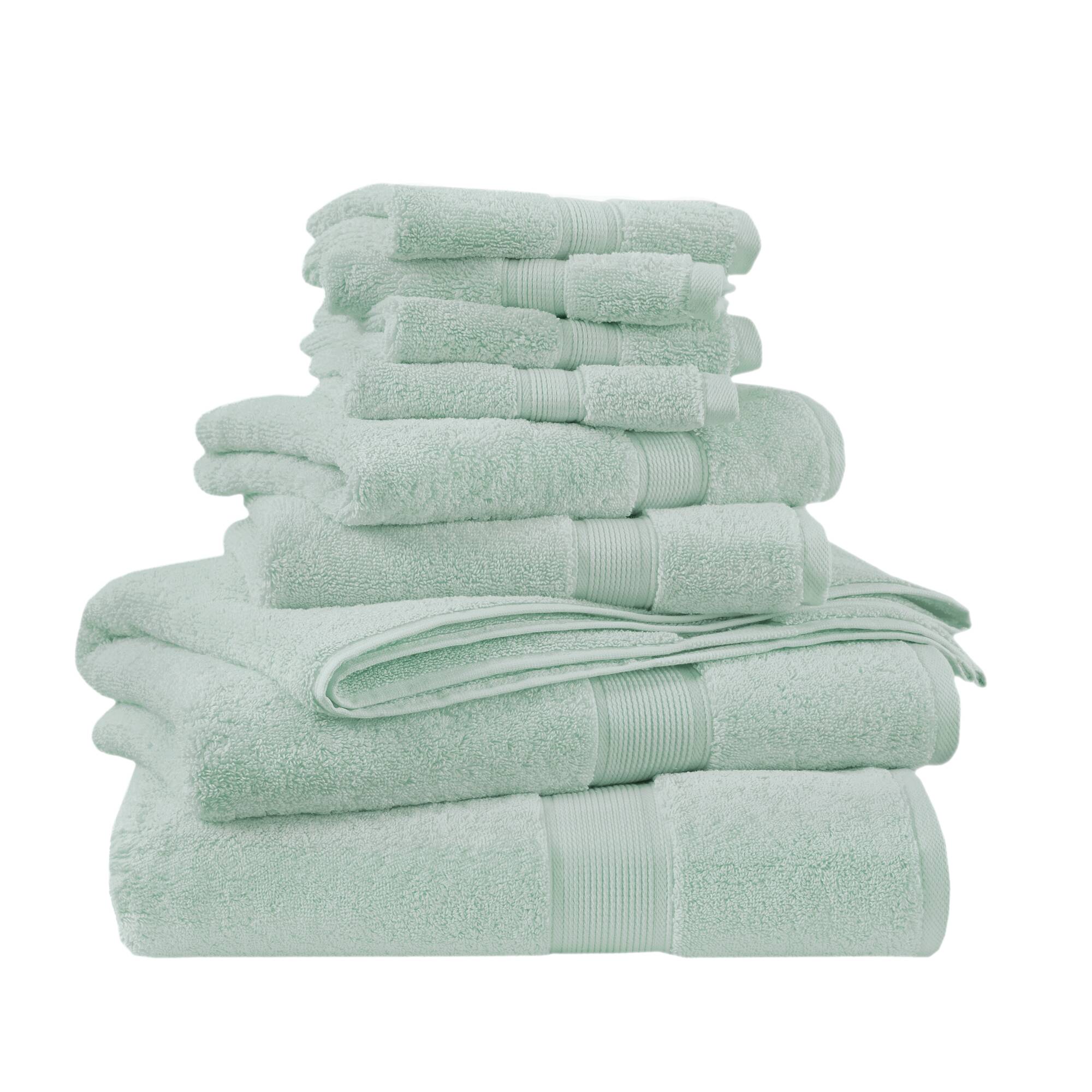 800GSM 100% Cotton 8 Piece Antimicrobial Towel Set