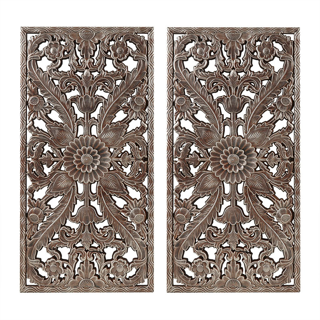 Botanical Panel Two-tone Geometric Wall Decor