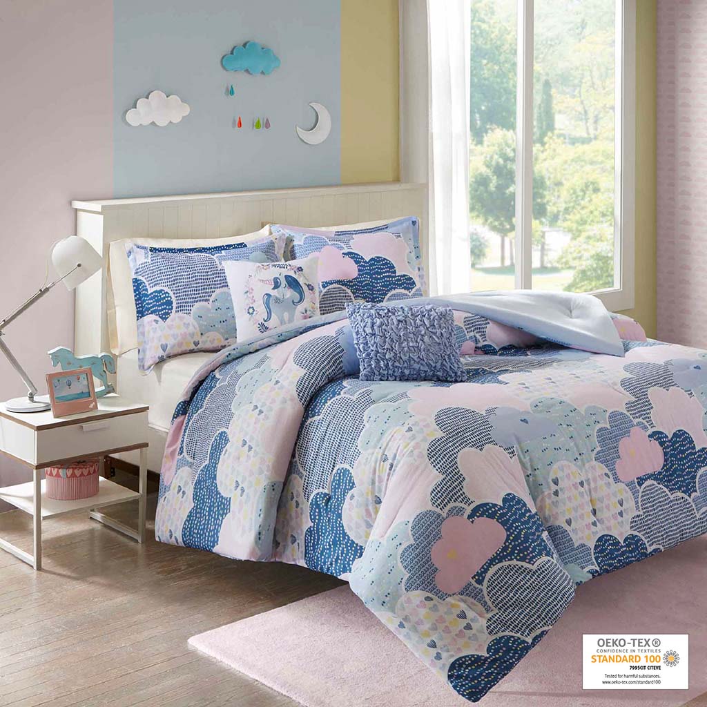 Cloud Sunshine Printed Reversible Comforter Set
