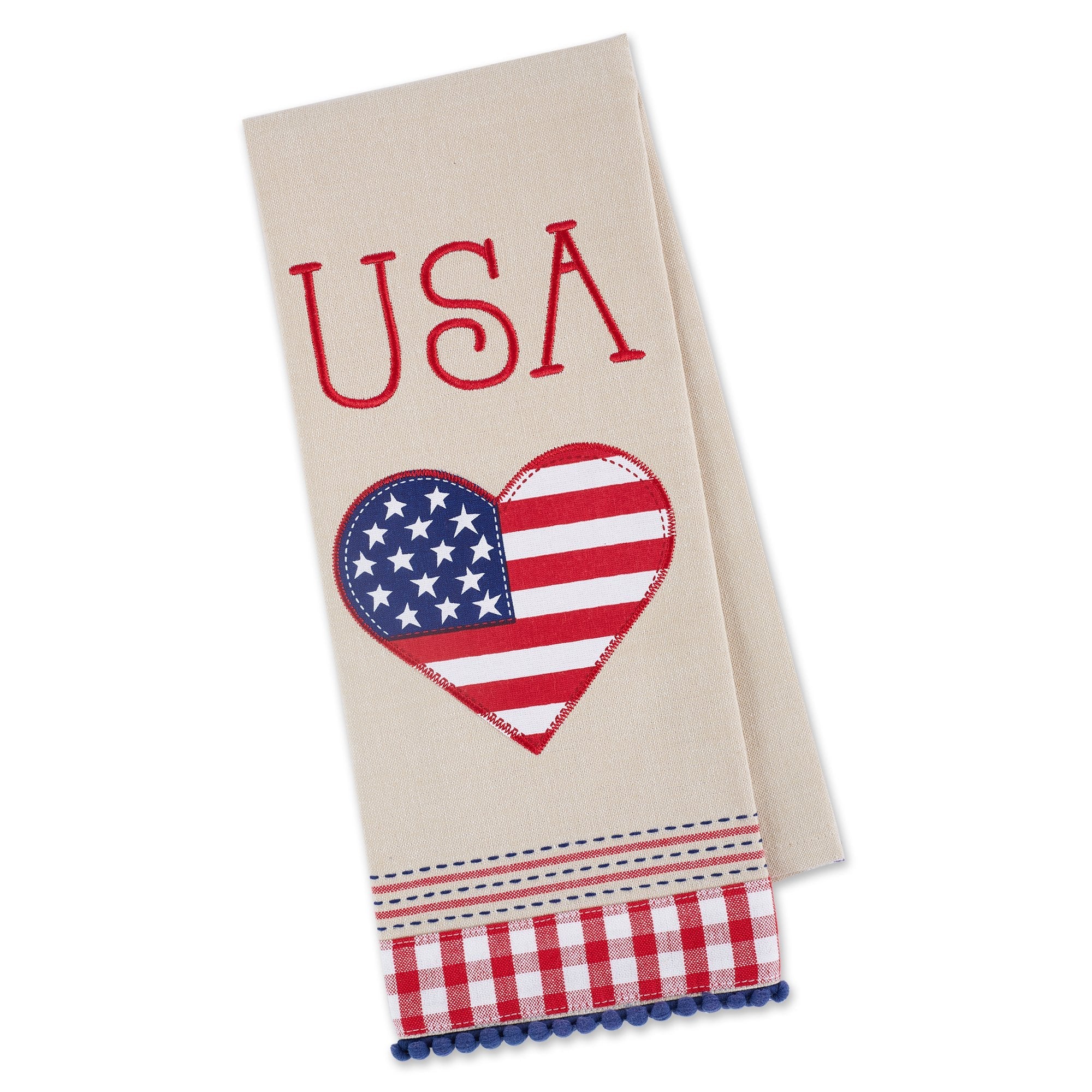 Flag Heart Dishtowel