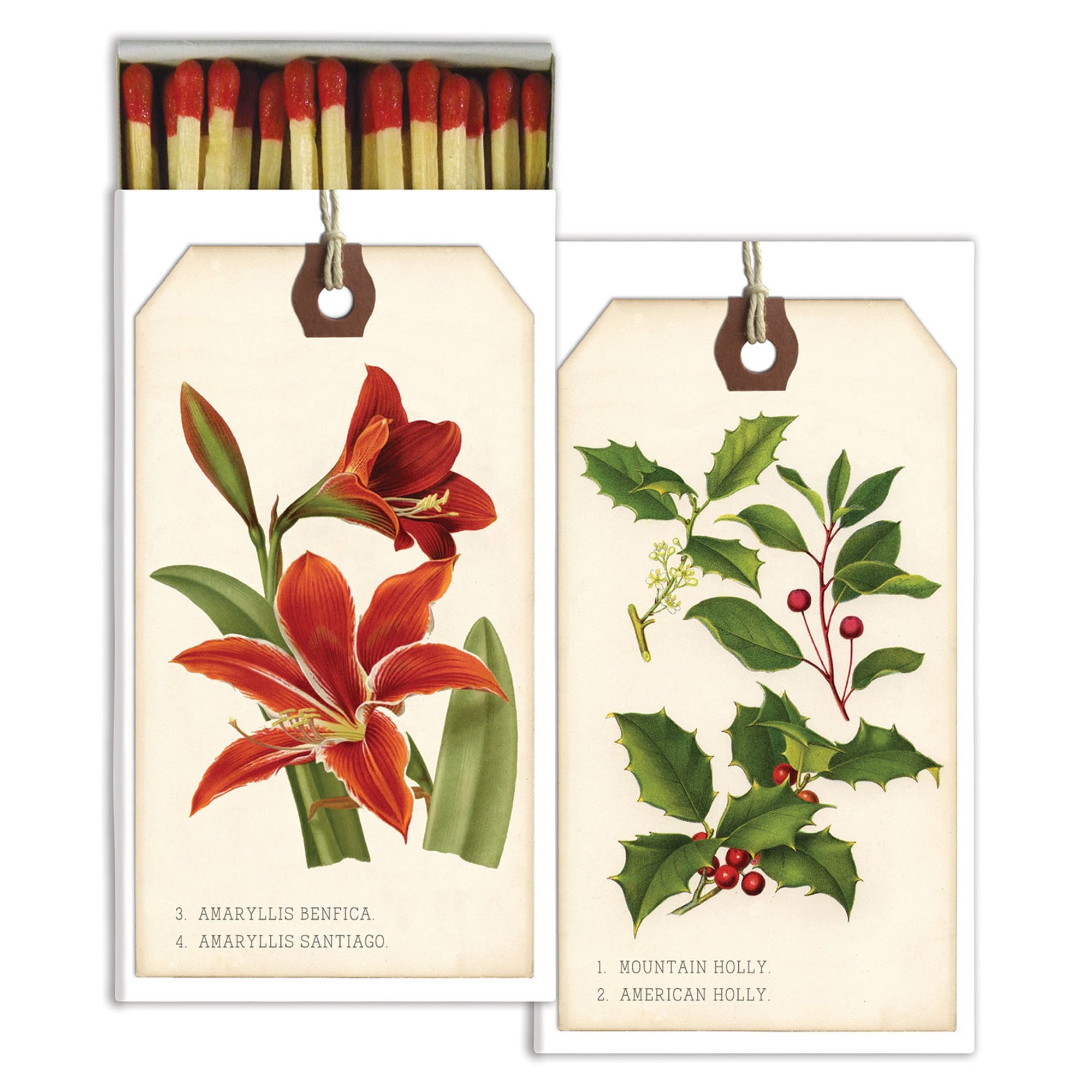 Matches - Holiday Botanical Tags - Red