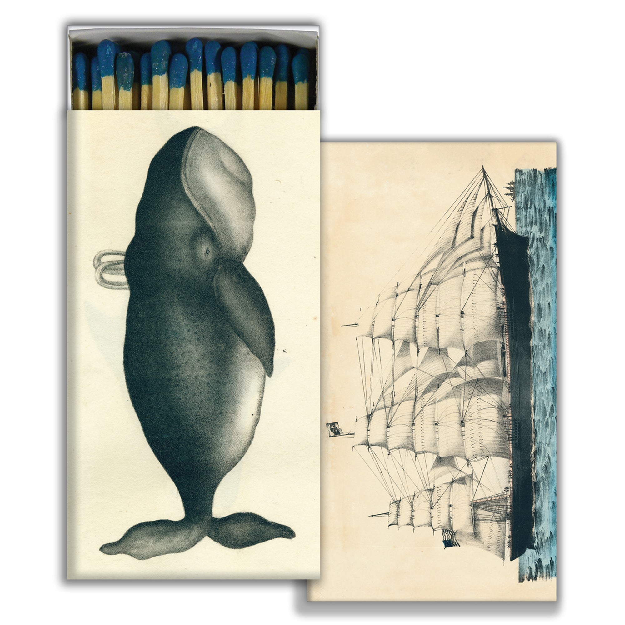 Matches - Whale & Clipper Ship - Blue