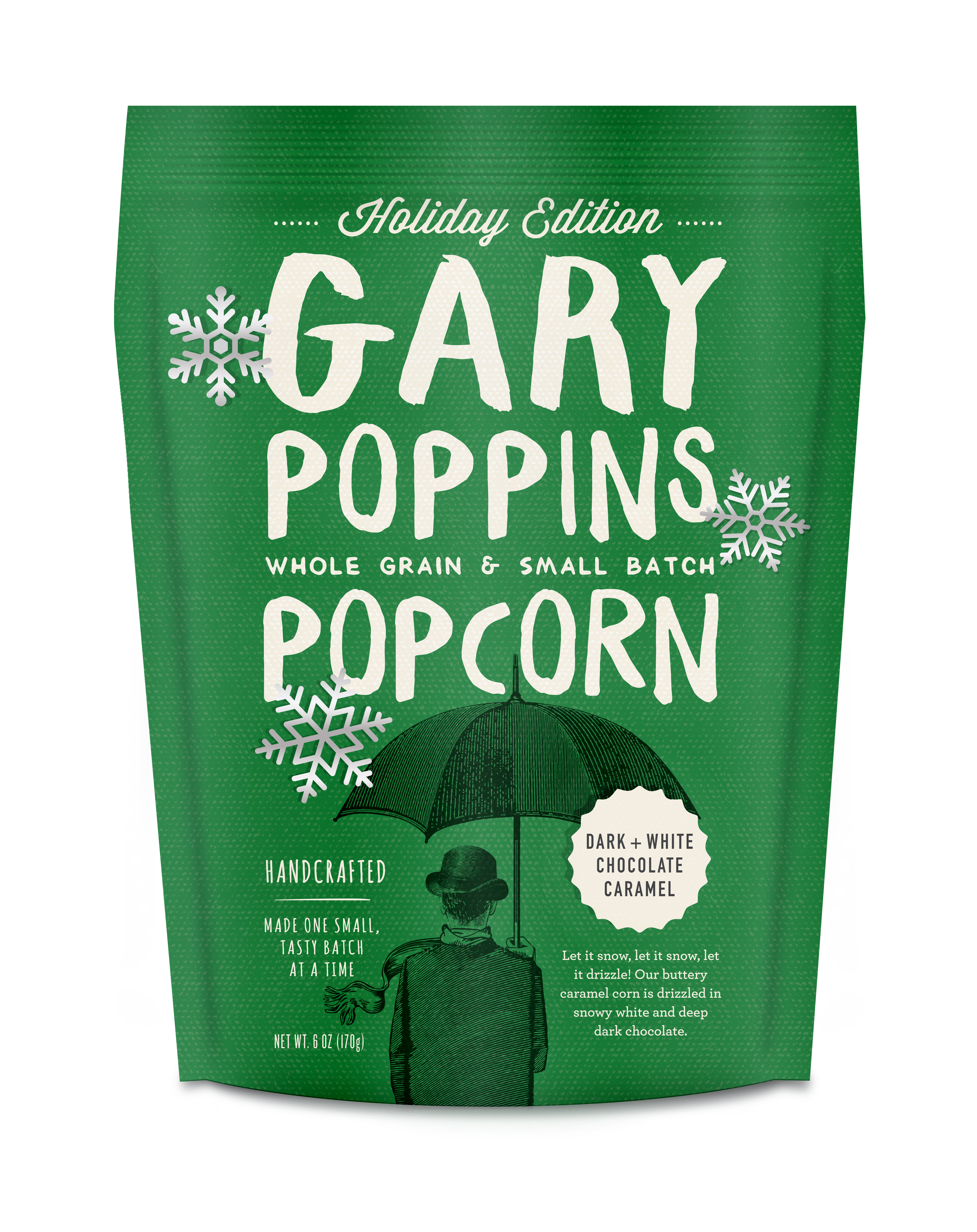 Gary Poppins Holiday Edition Popcorn - Dark & White Chocolate