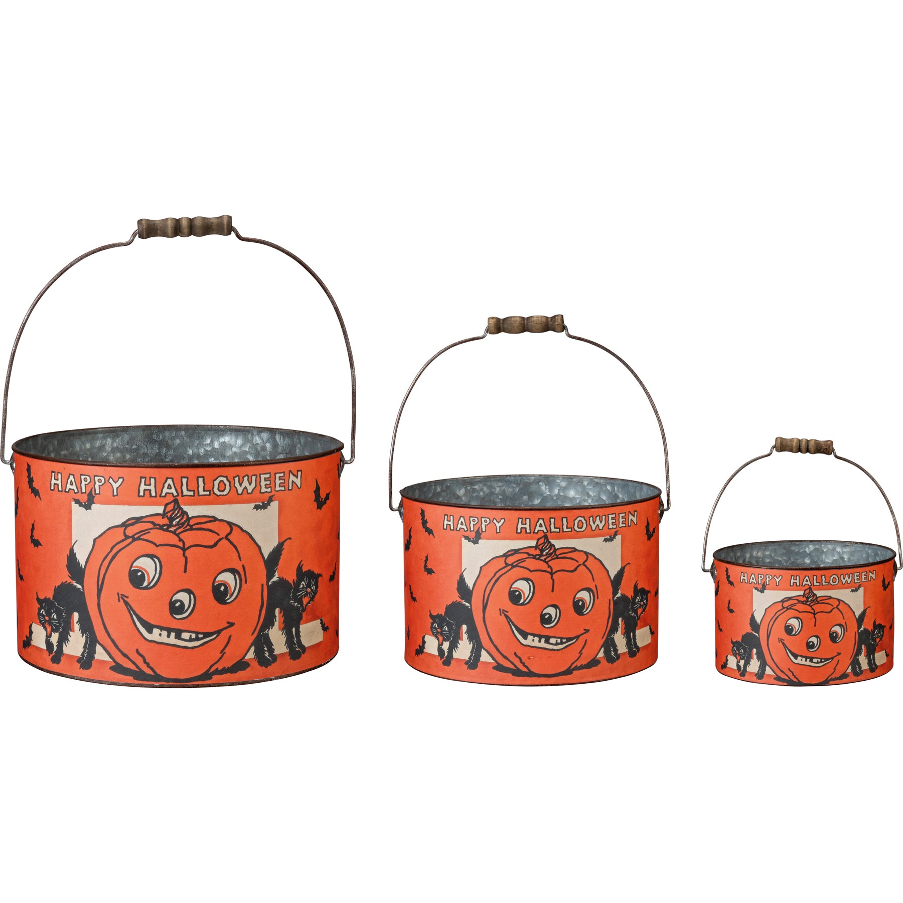 Vintage Styled Halloween Pails (S/3)