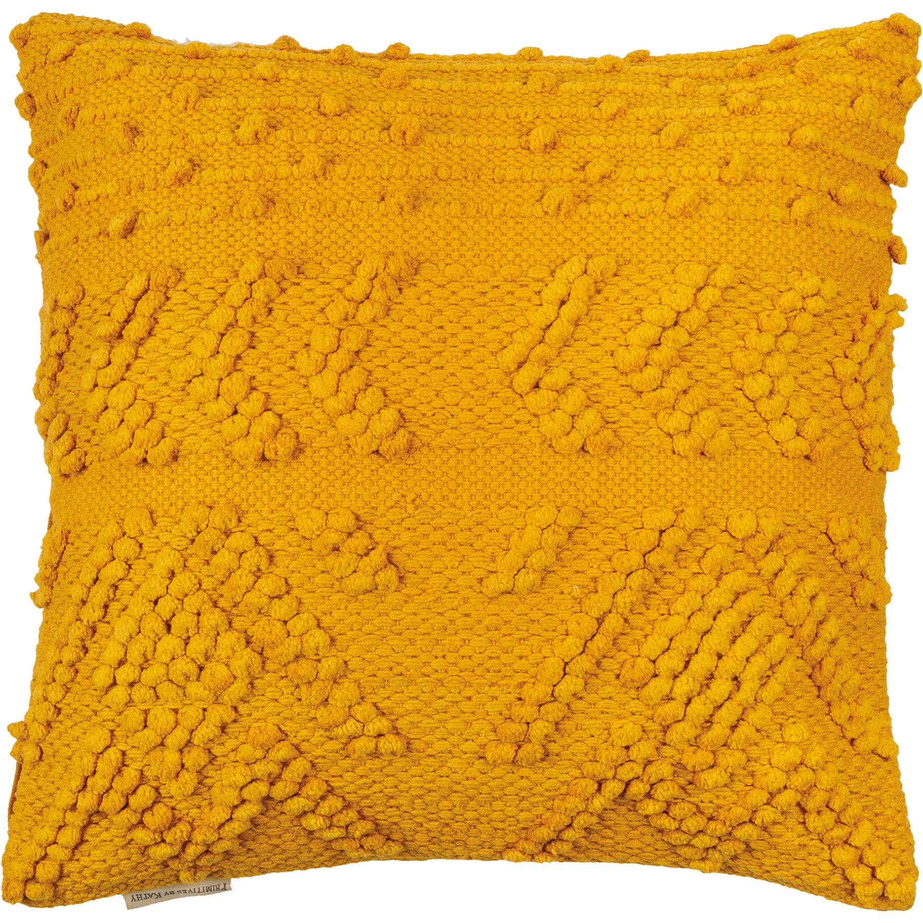 Geometric Textured Pillow - Mustard