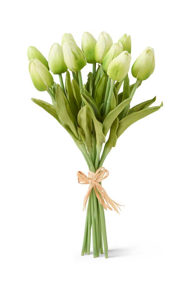 Real Touch Tulip Bundle 13.5" - Green