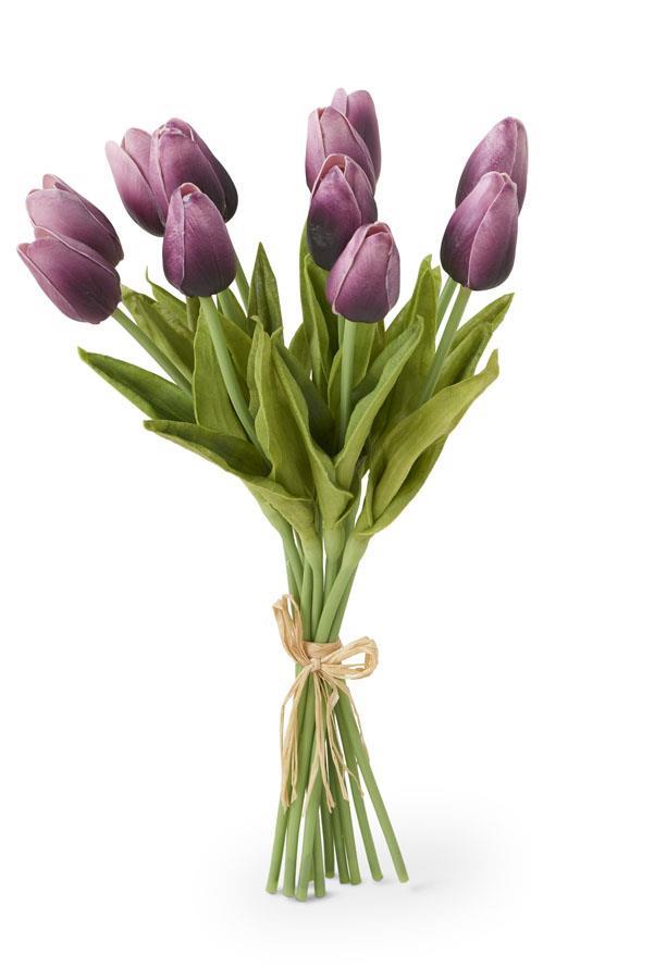 Real Touch Tulip Bundle 13.5" - Purple